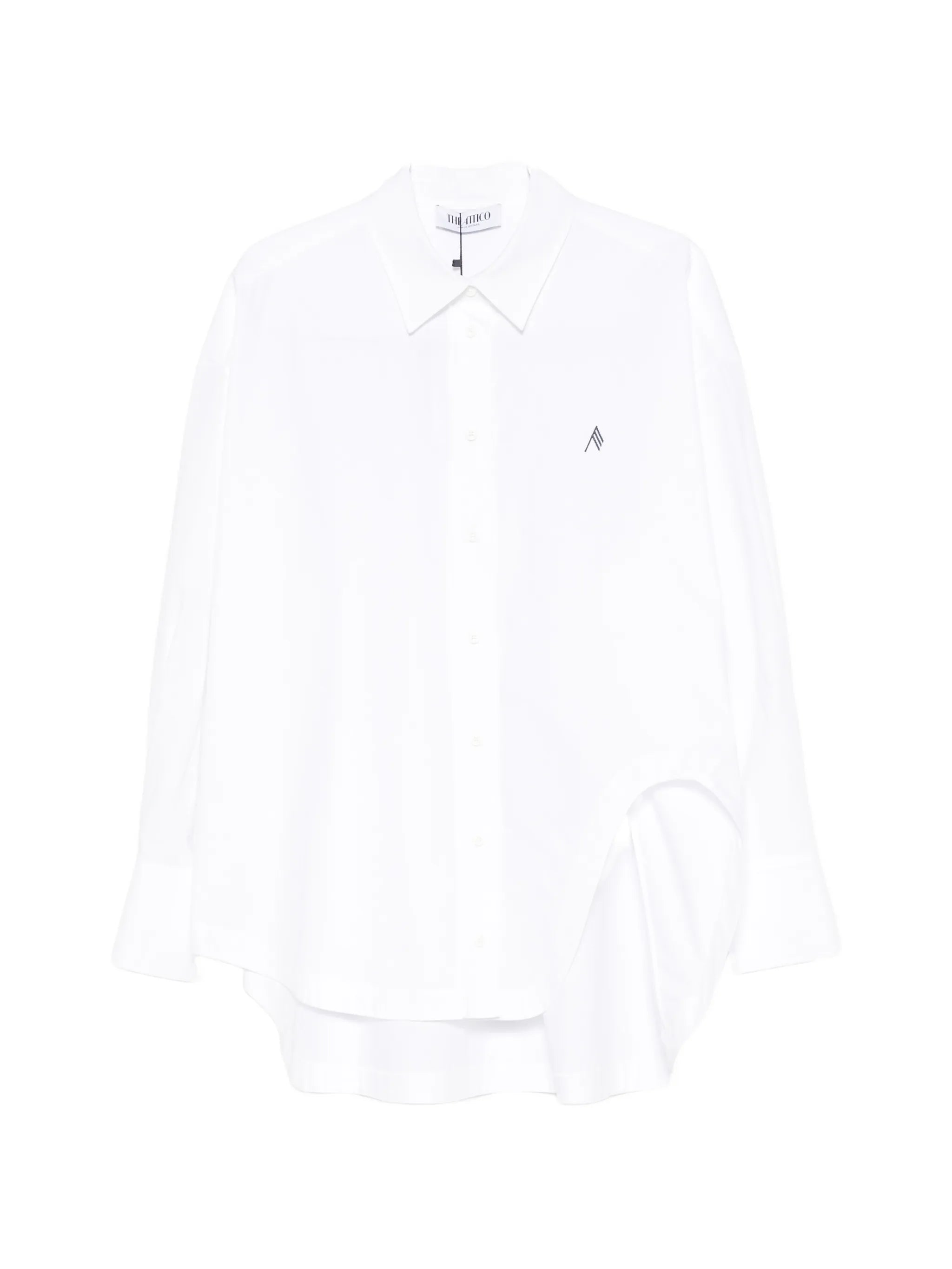 logo-embroidered oversized shirt
