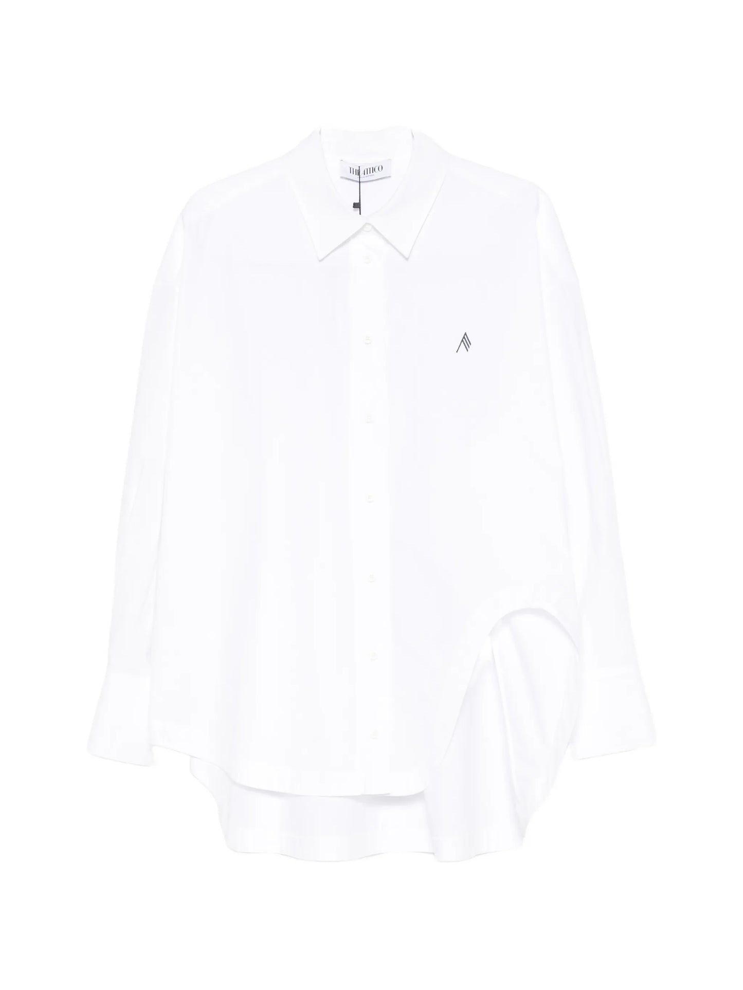 logo-embroidered oversized shirt