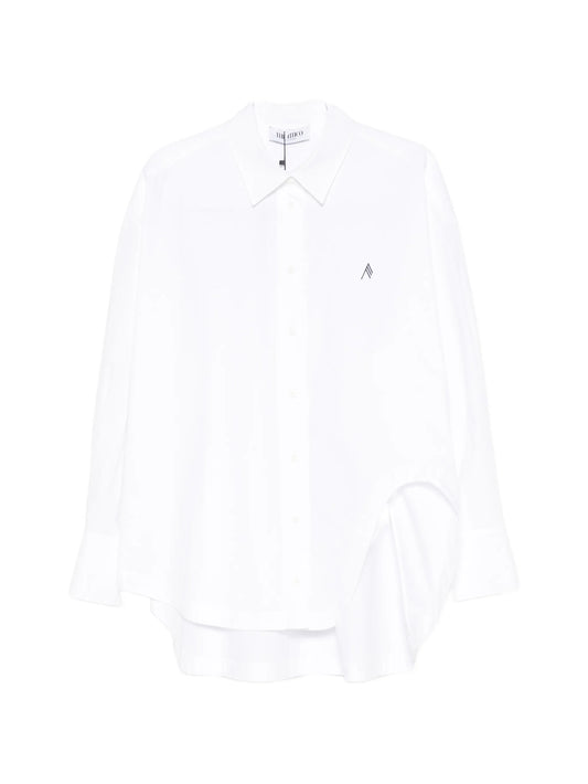 logo-embroidered oversized shirt