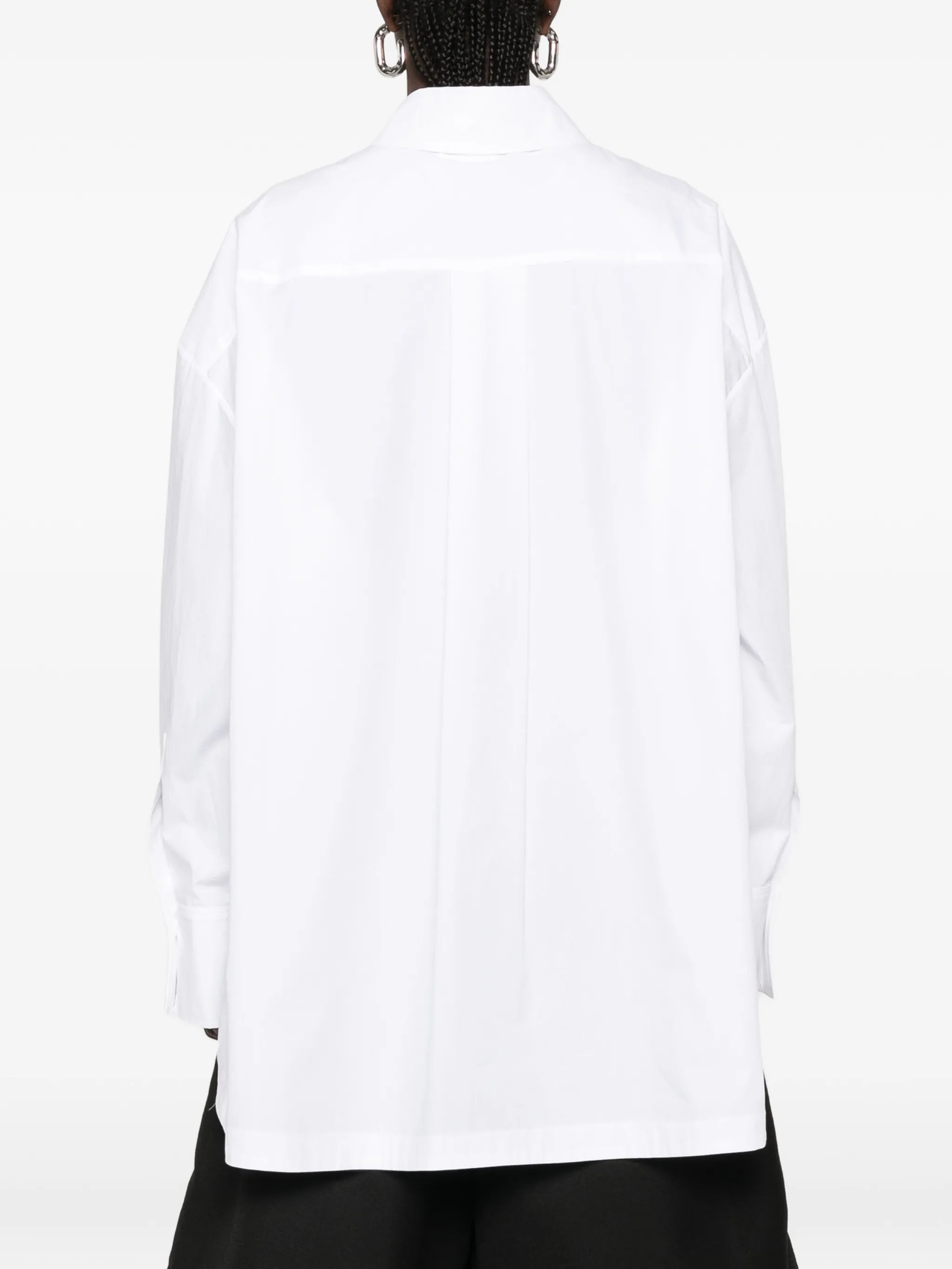 logo-embroidered oversized shirt