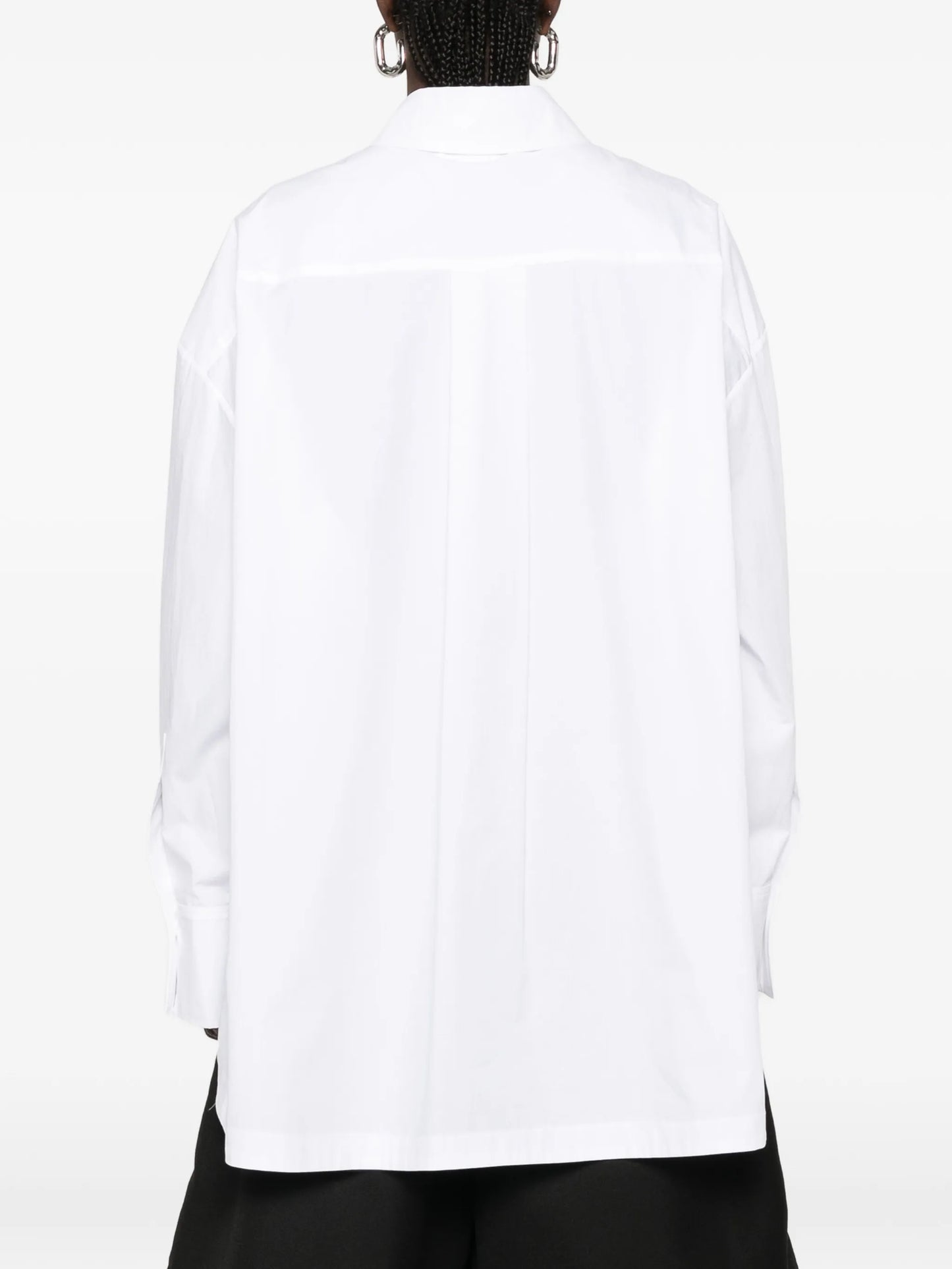 logo-embroidered oversized shirt