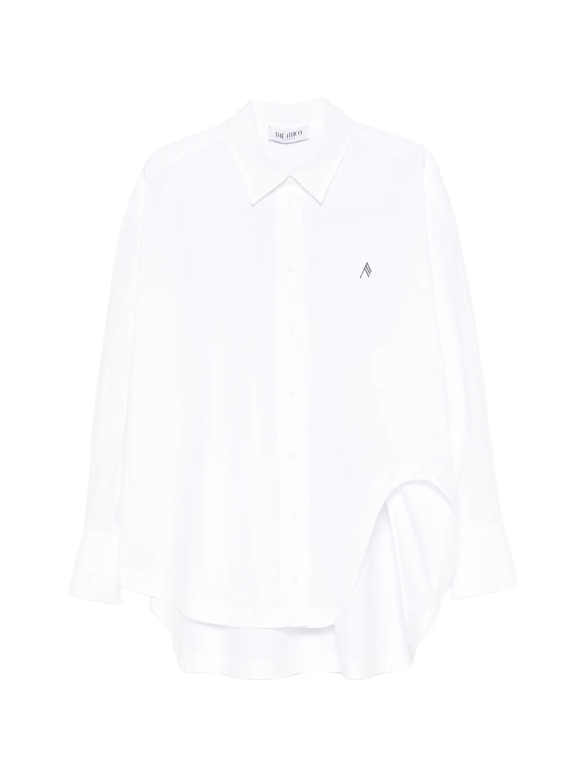 logo-embroidered oversized shirt