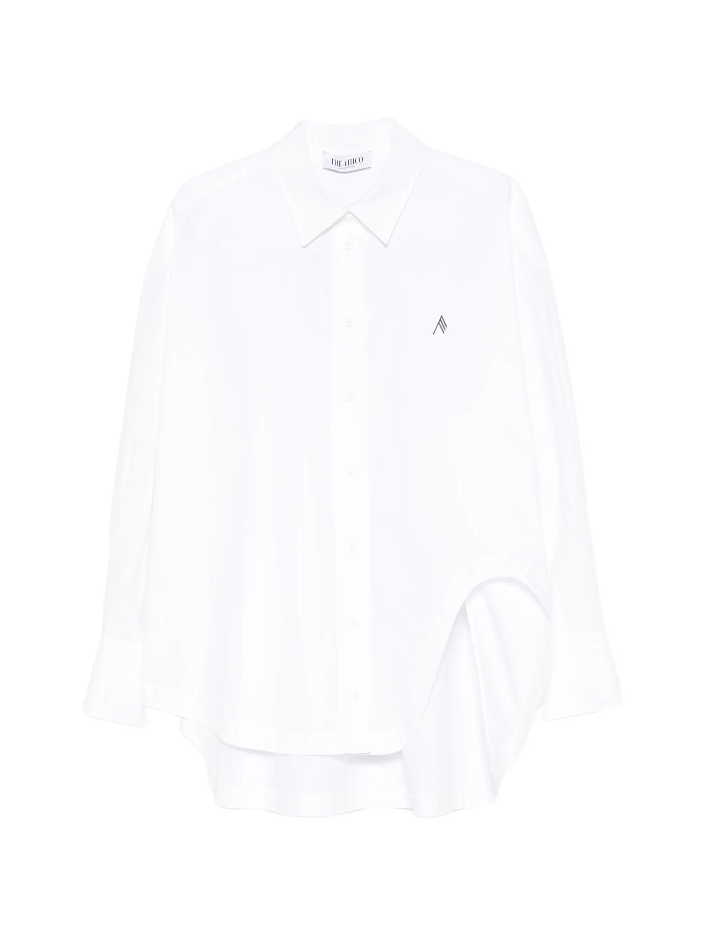 logo-embroidered oversized shirt
