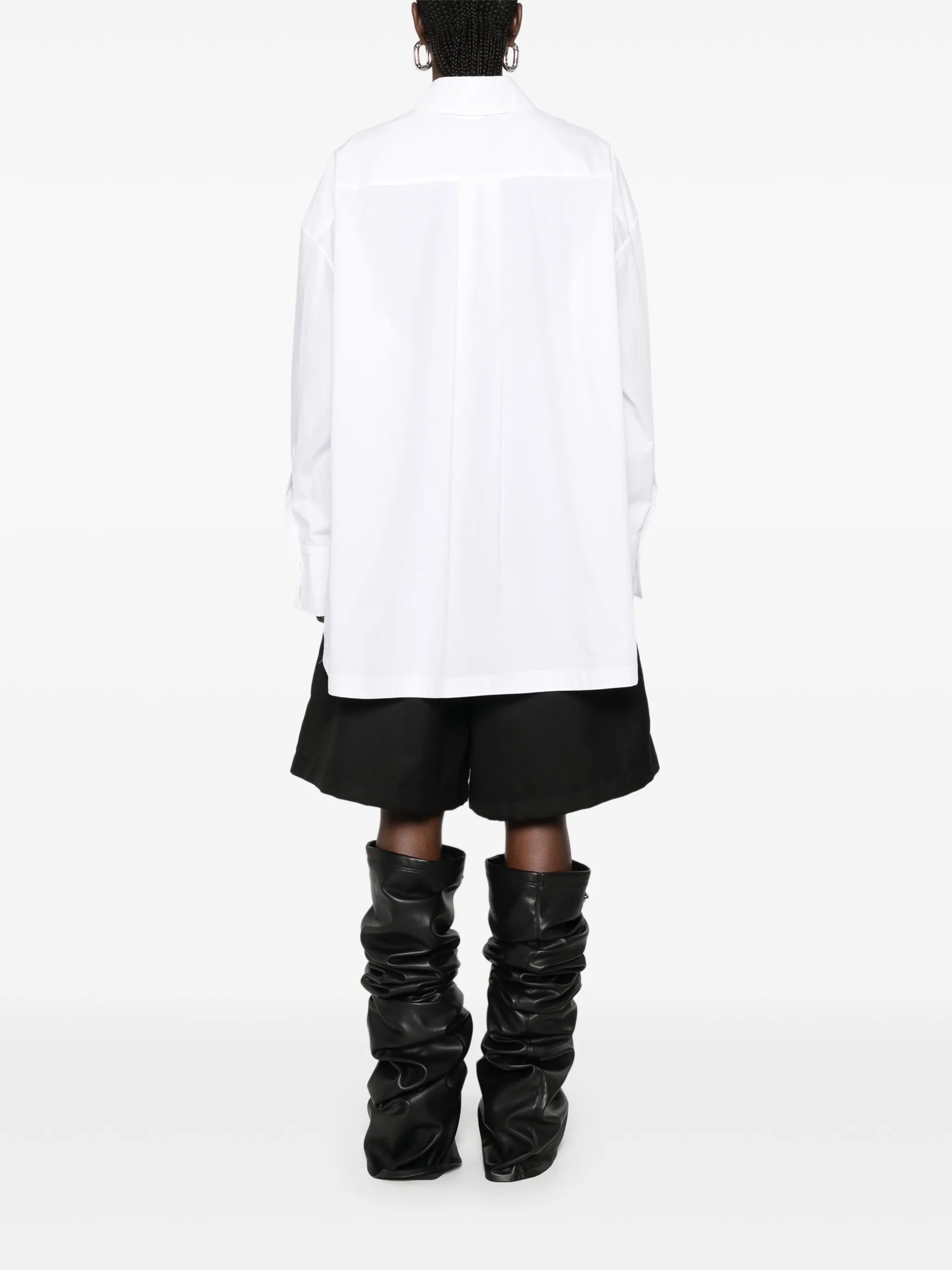 logo-embroidered oversized shirt