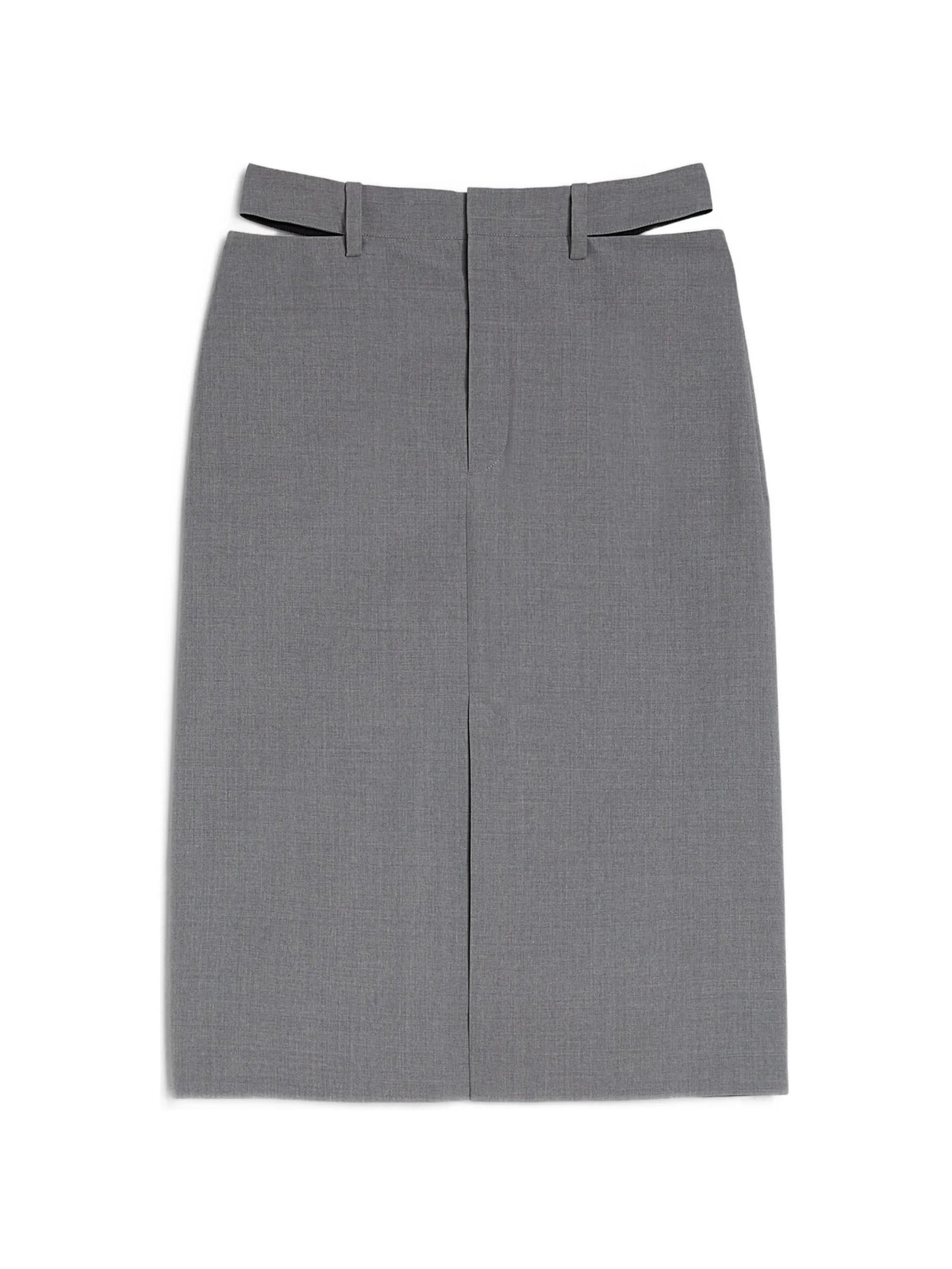 cut-out slit midi skirt