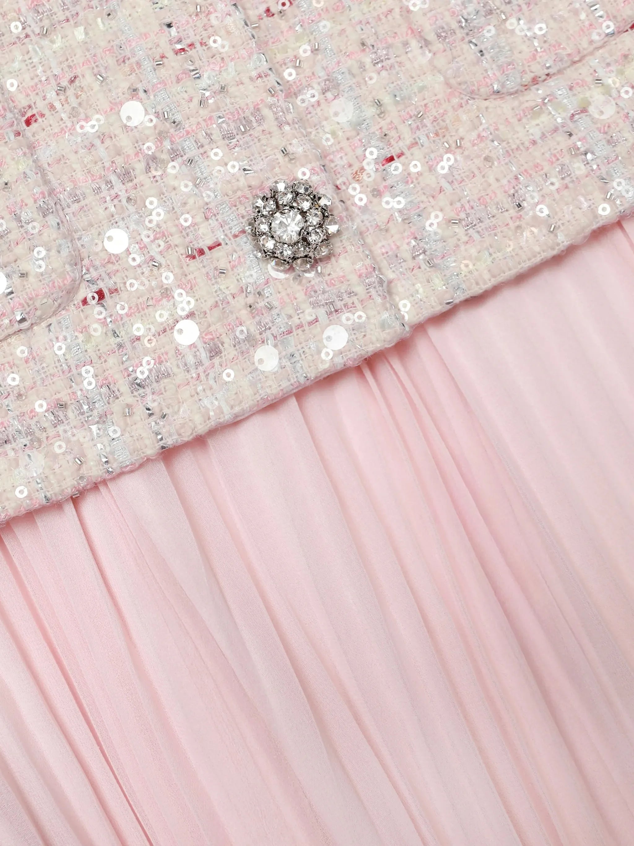 embellished pleated midi dress