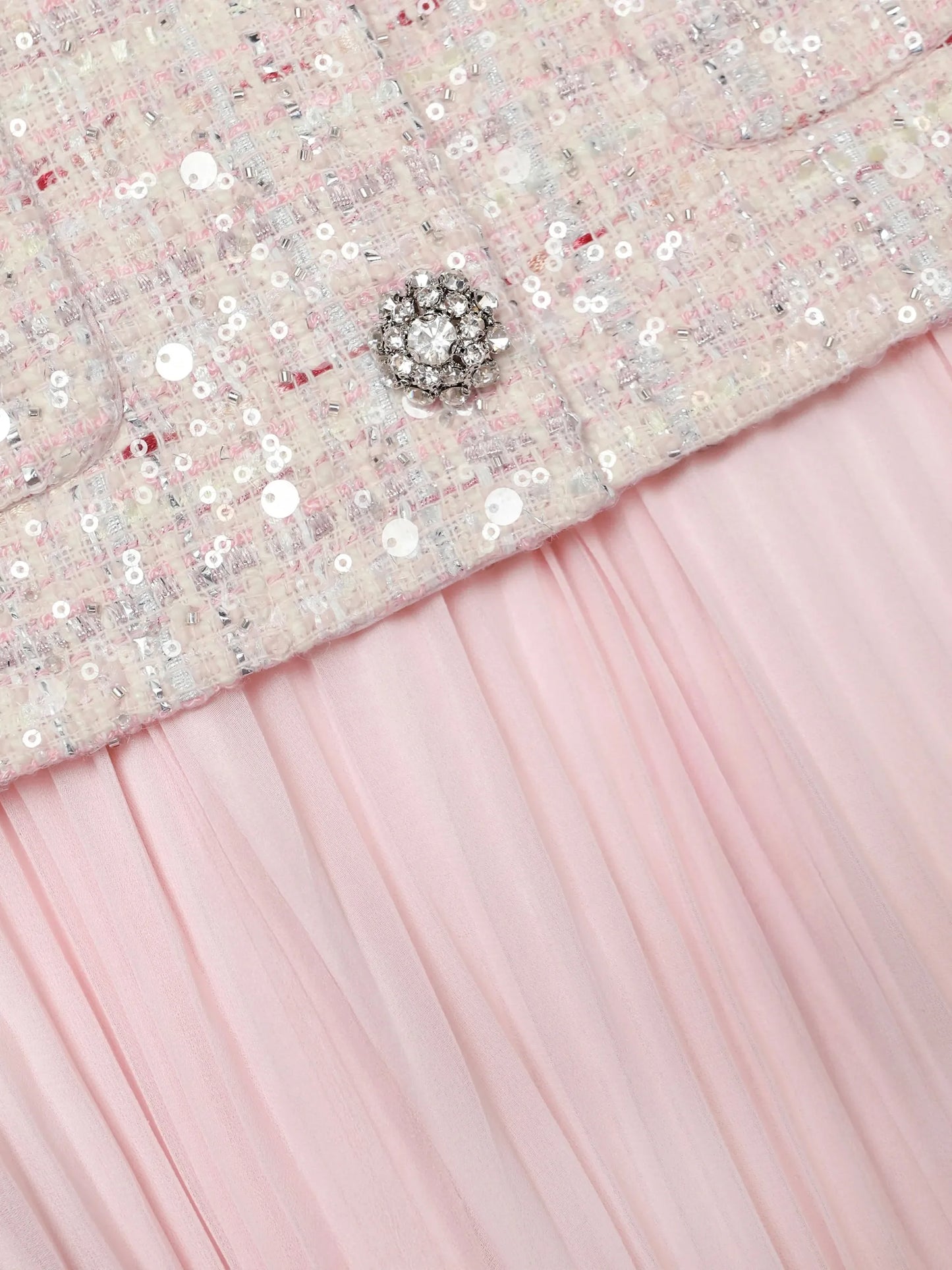 embellished pleated midi dress