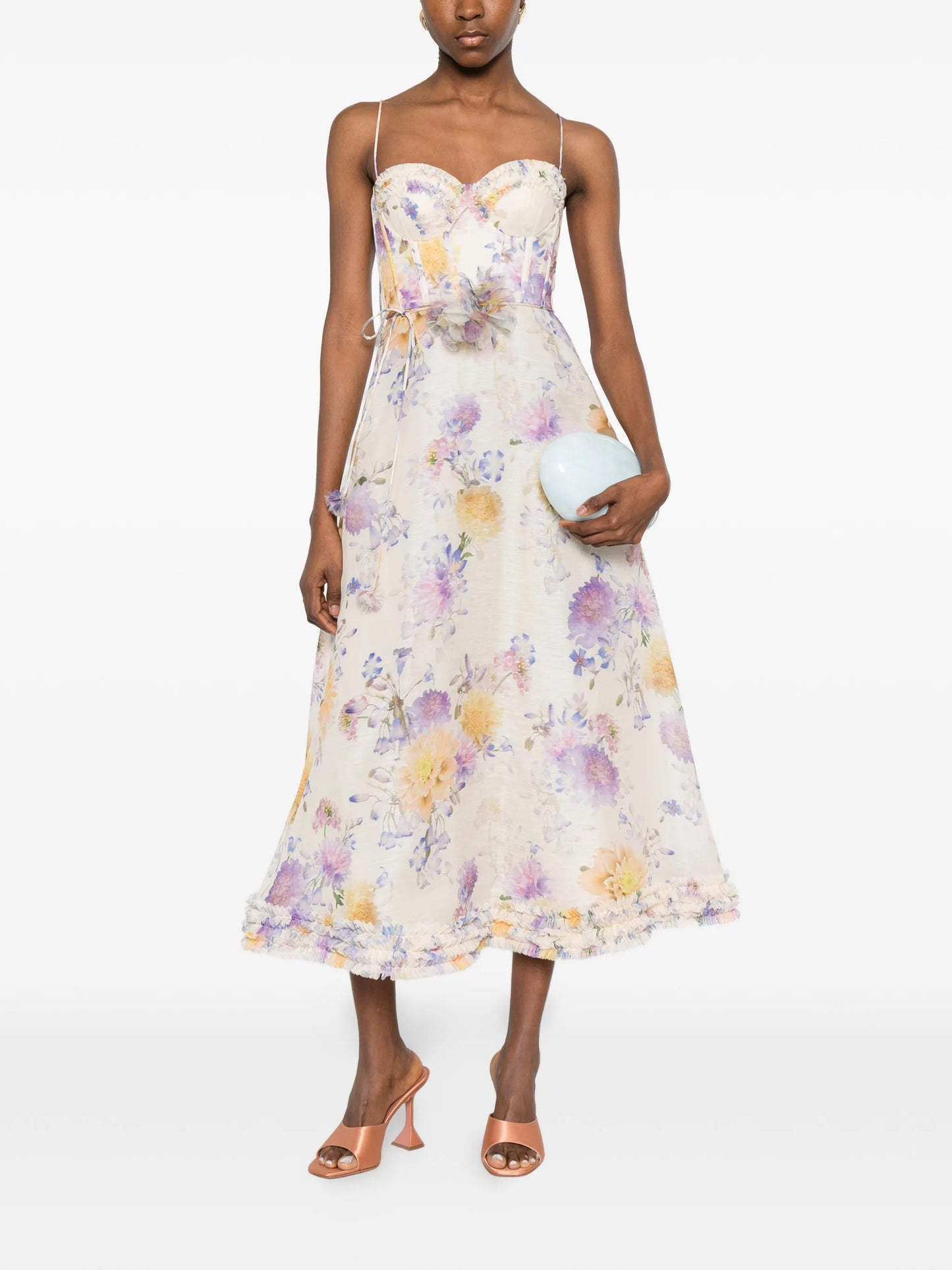 Luna ruffle midi dress