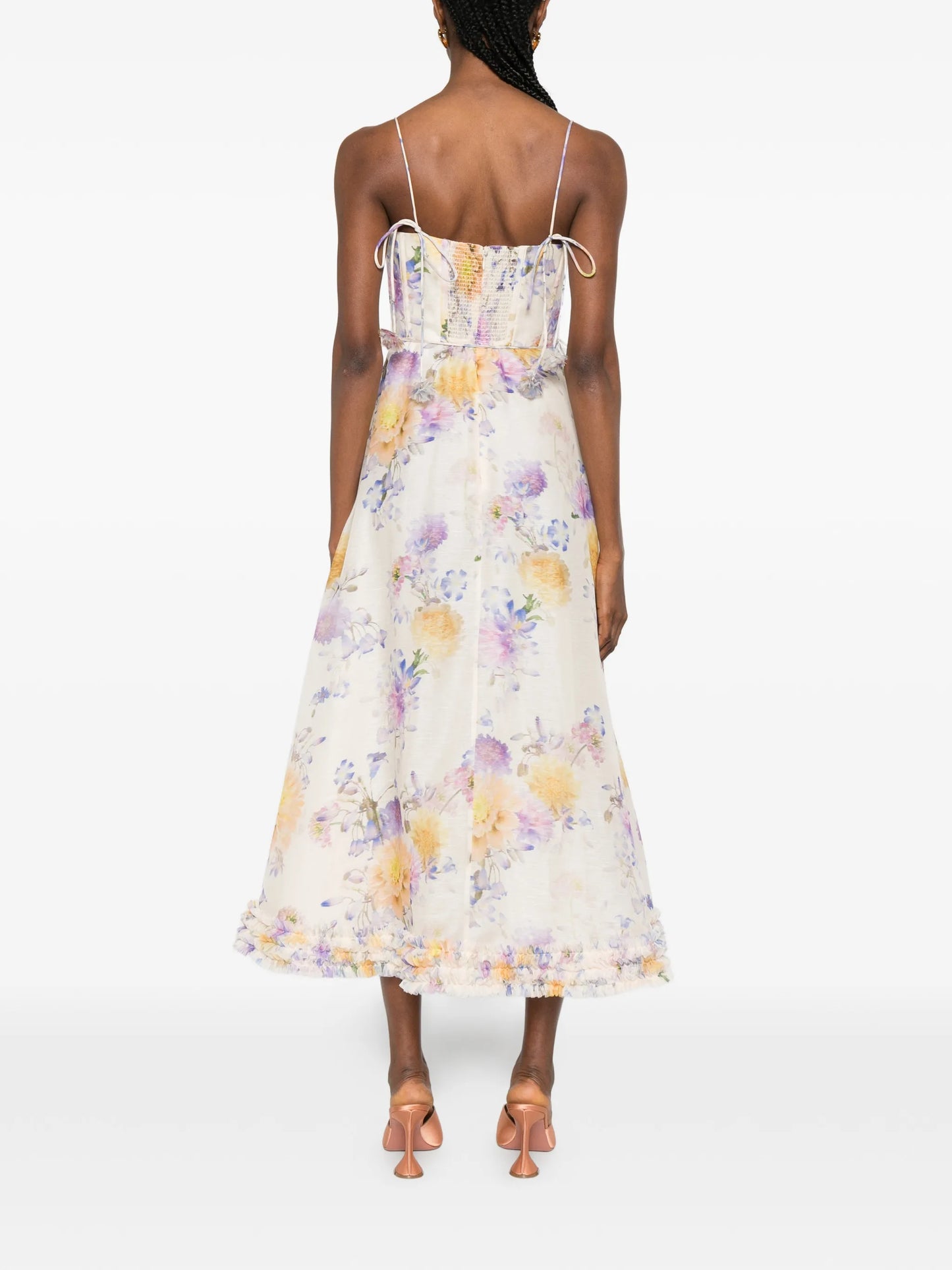 Luna ruffle midi dress