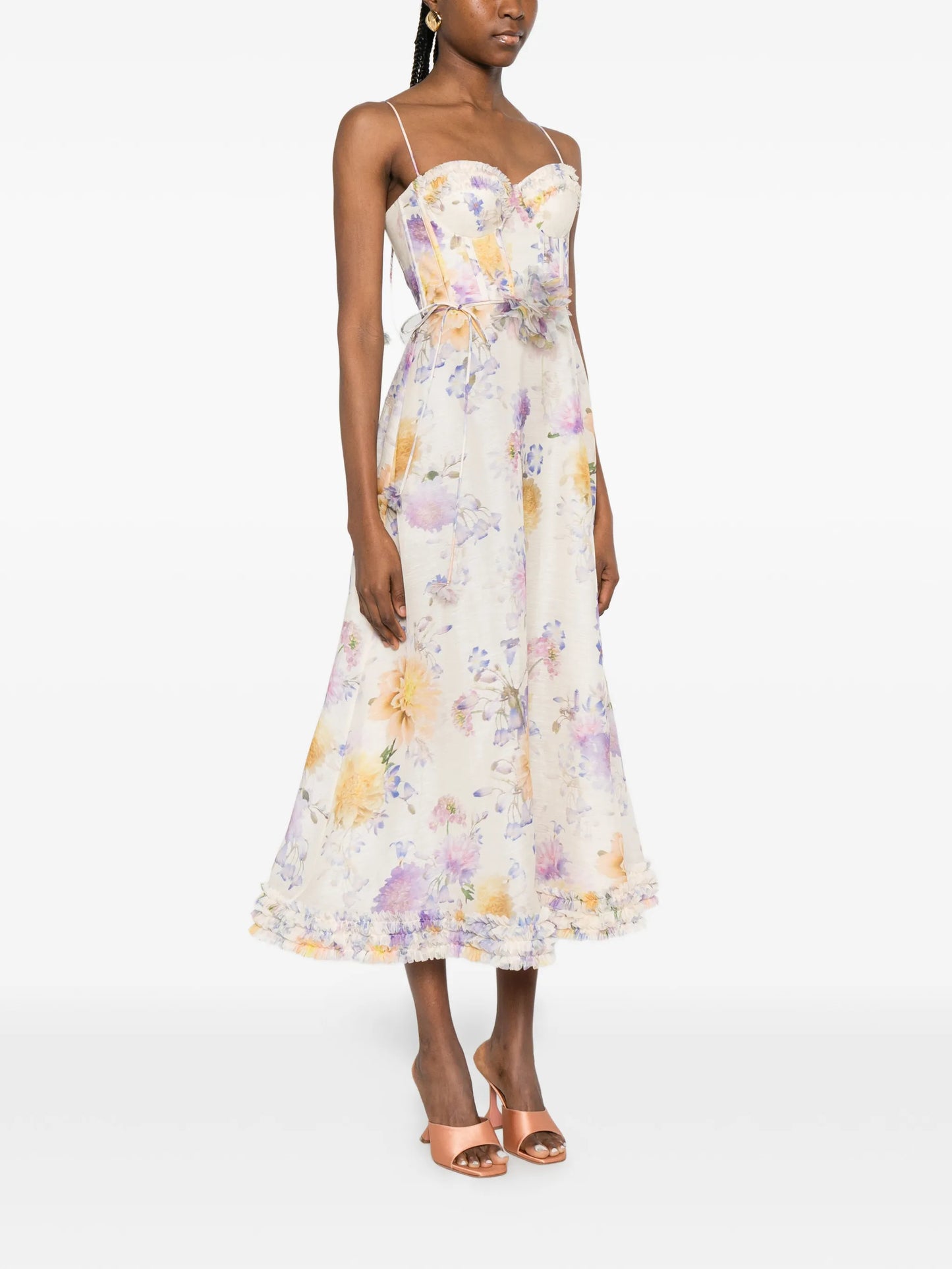 Luna ruffle midi dress