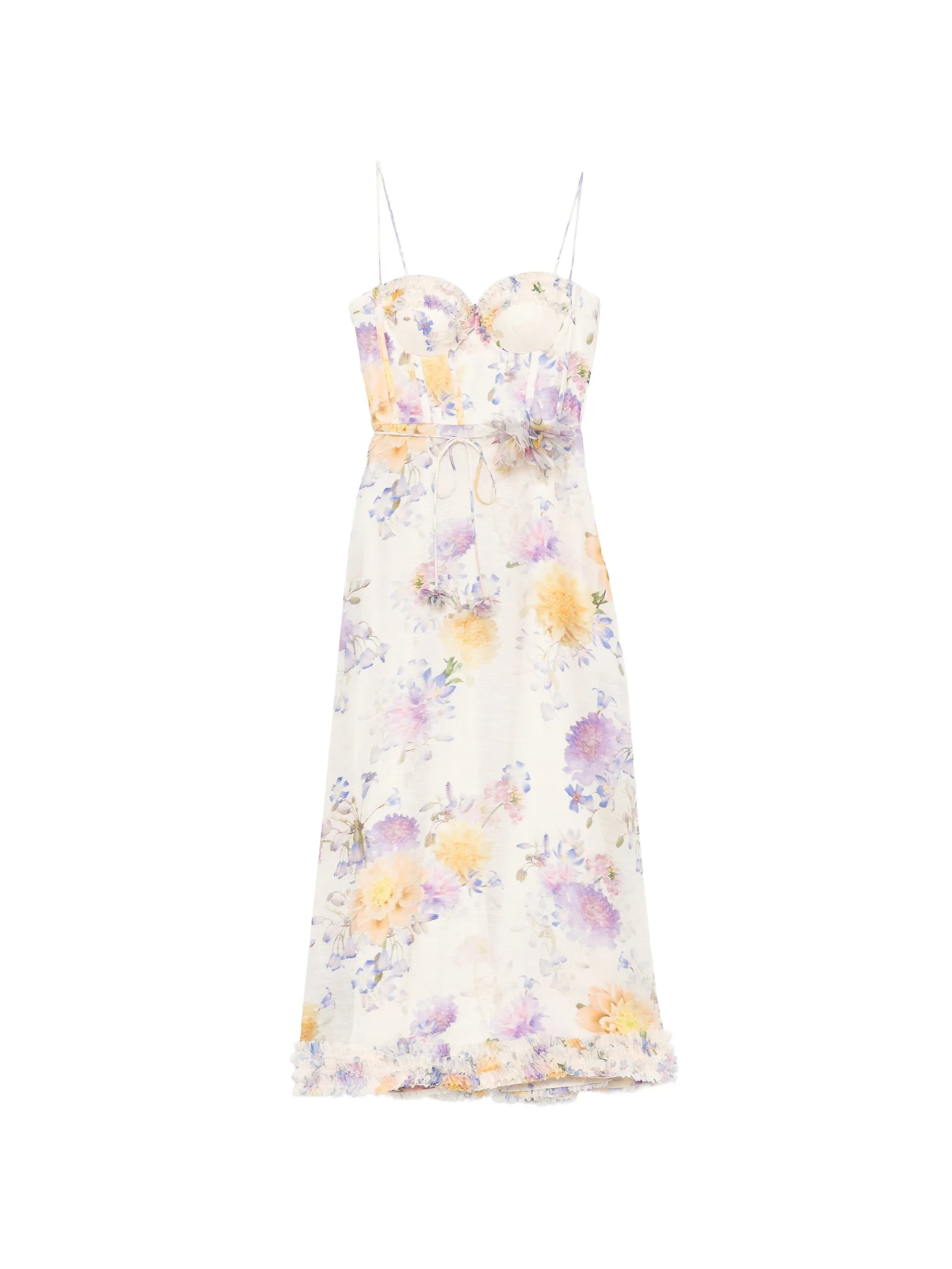 Luna ruffle midi dress