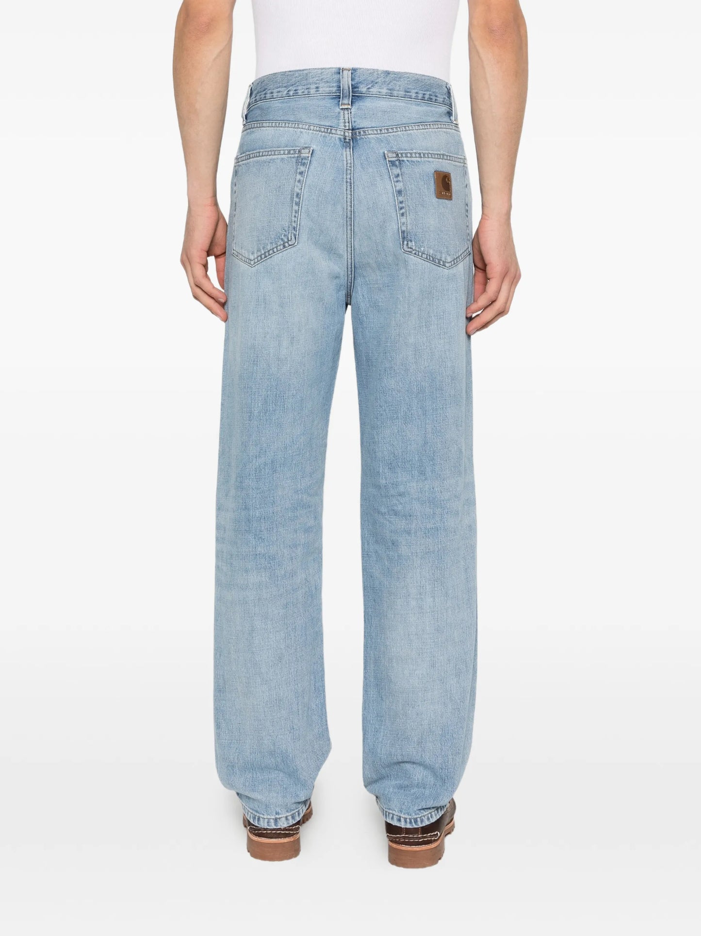 Aaron logo-patch straight-leg jeans