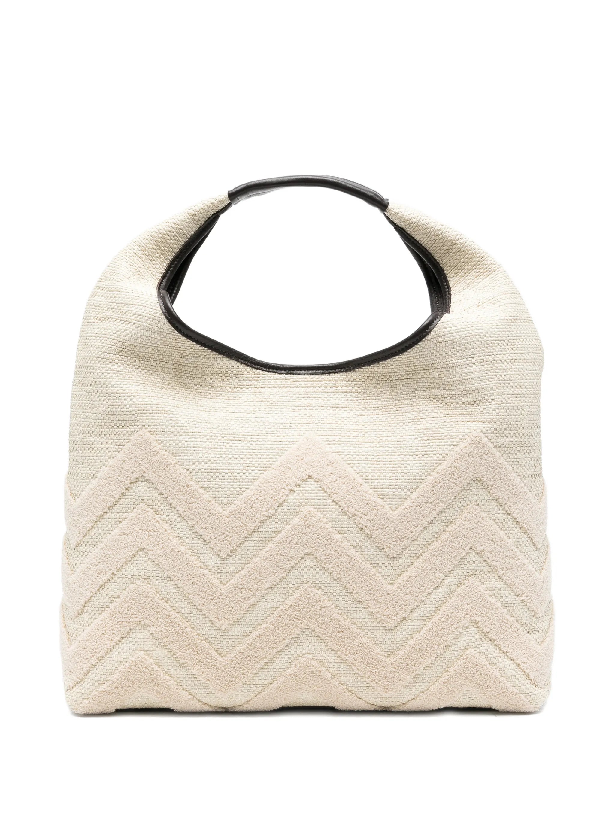 zigzag-pattern tote bag