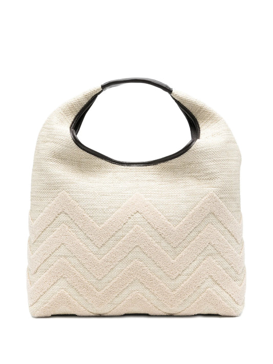 zigzag-pattern tote bag