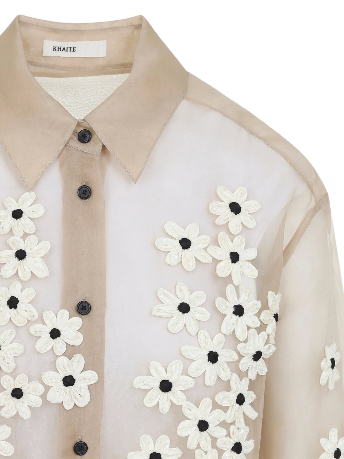 floral appliqué shirt