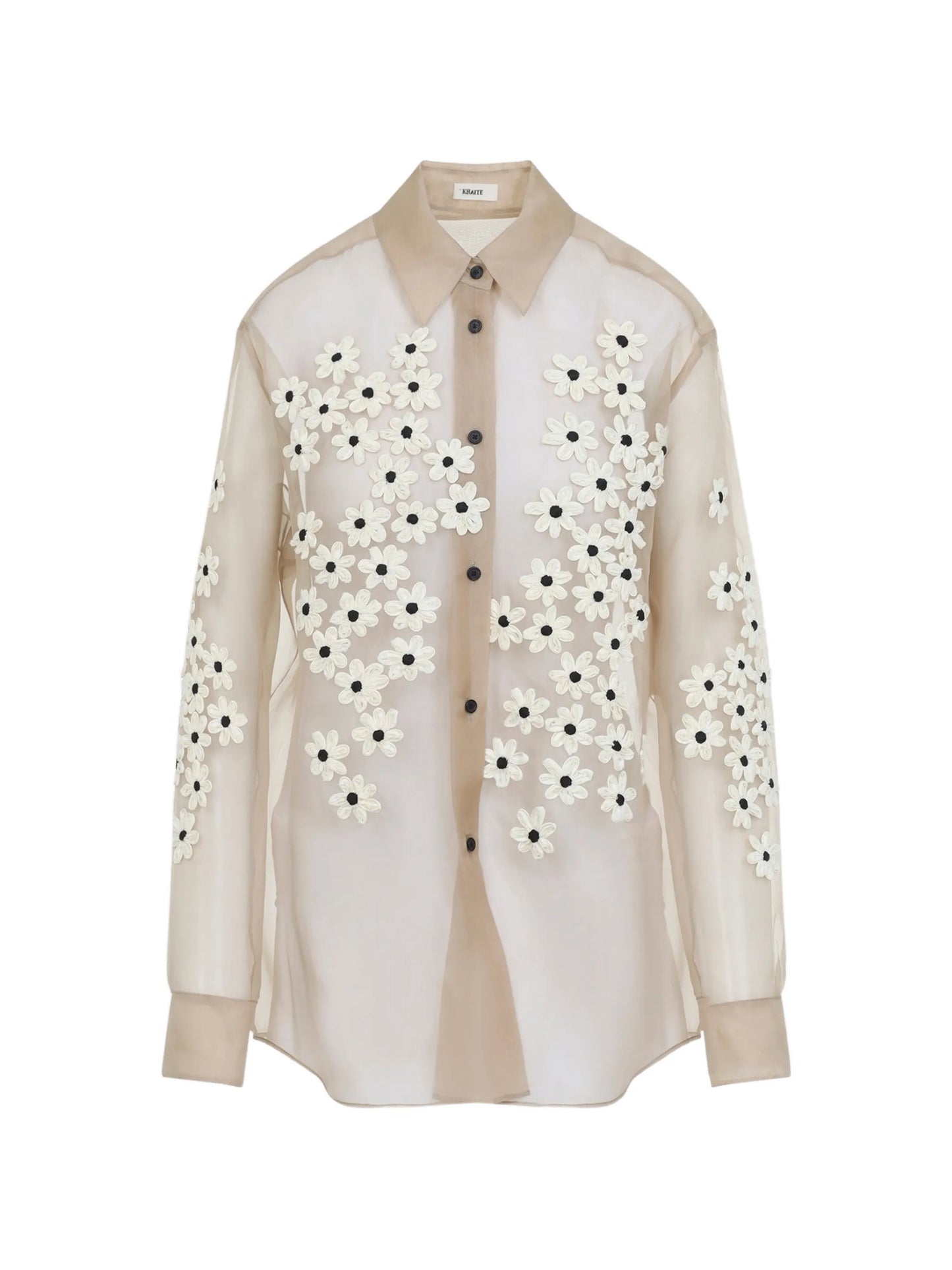 floral appliqué shirt