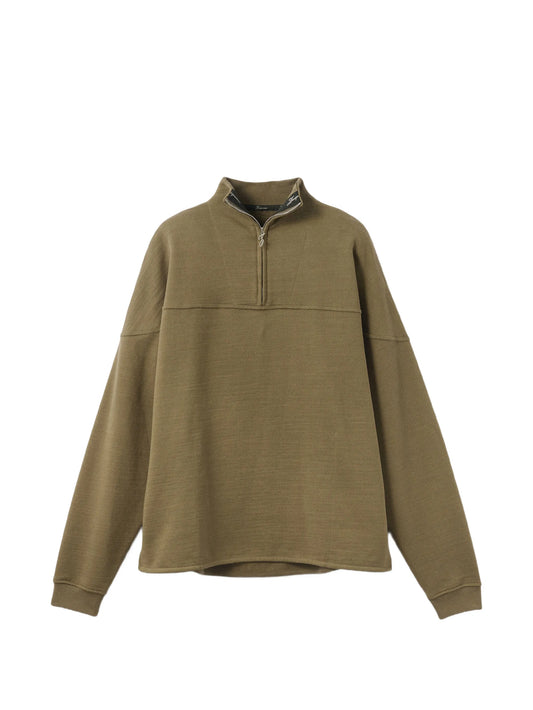 zip mock-neck sweatshirt