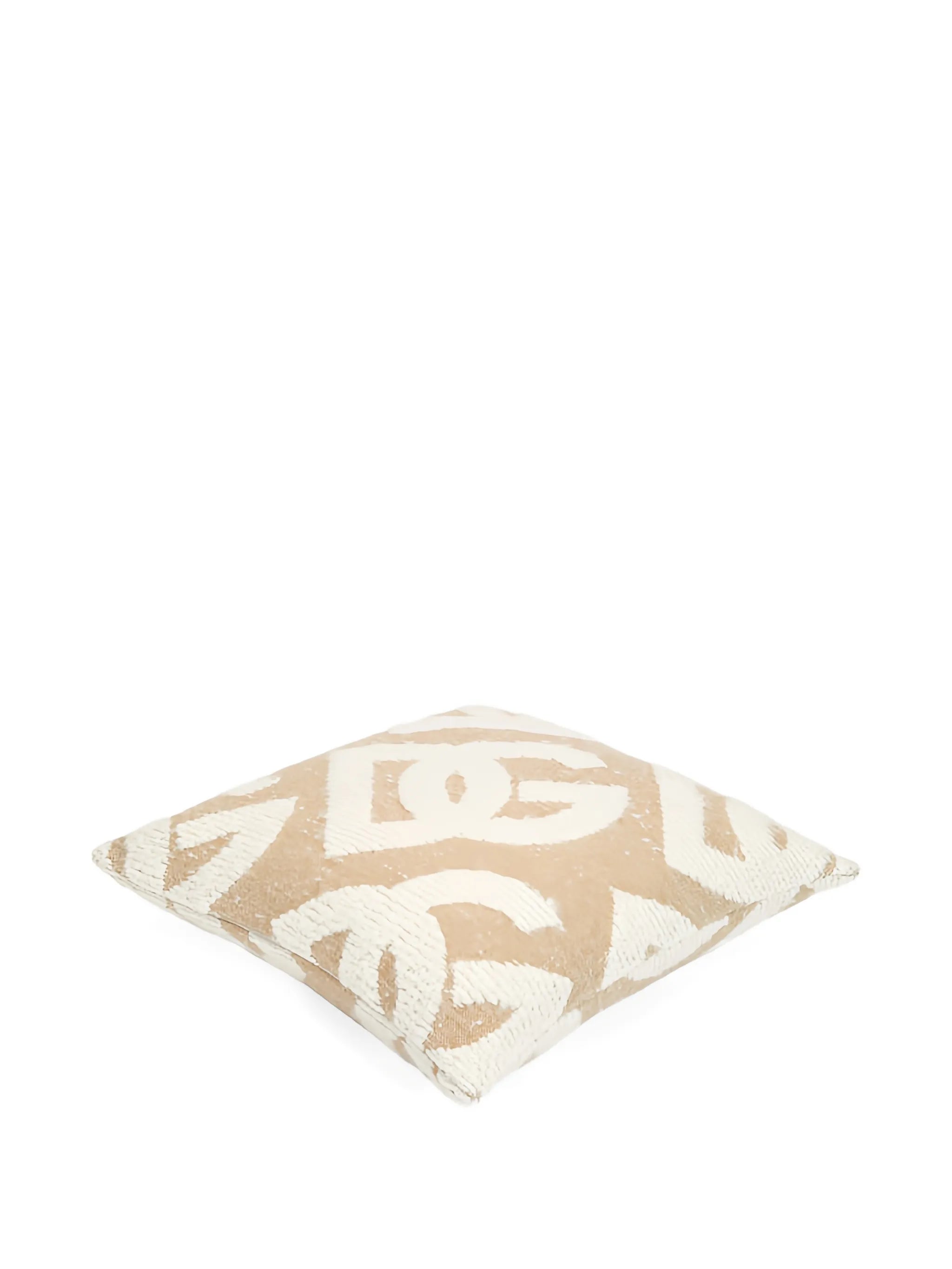 logo-patterned cushion