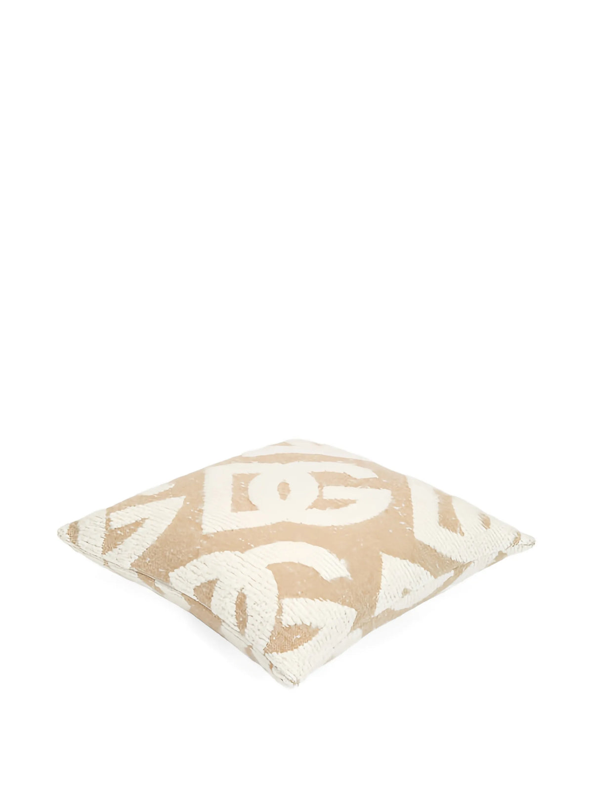 logo-patterned cushion