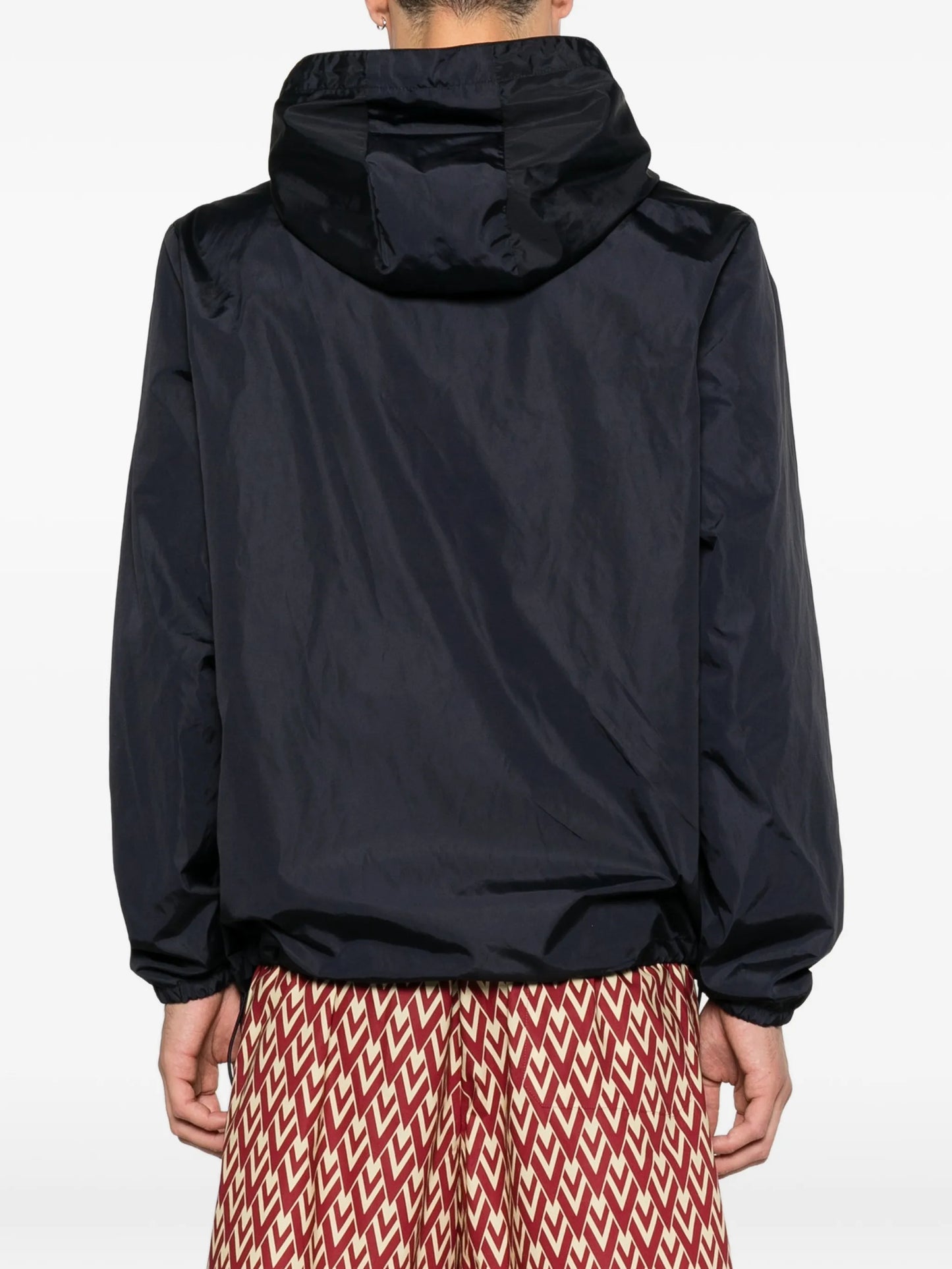 chevron-detail hooded jacket