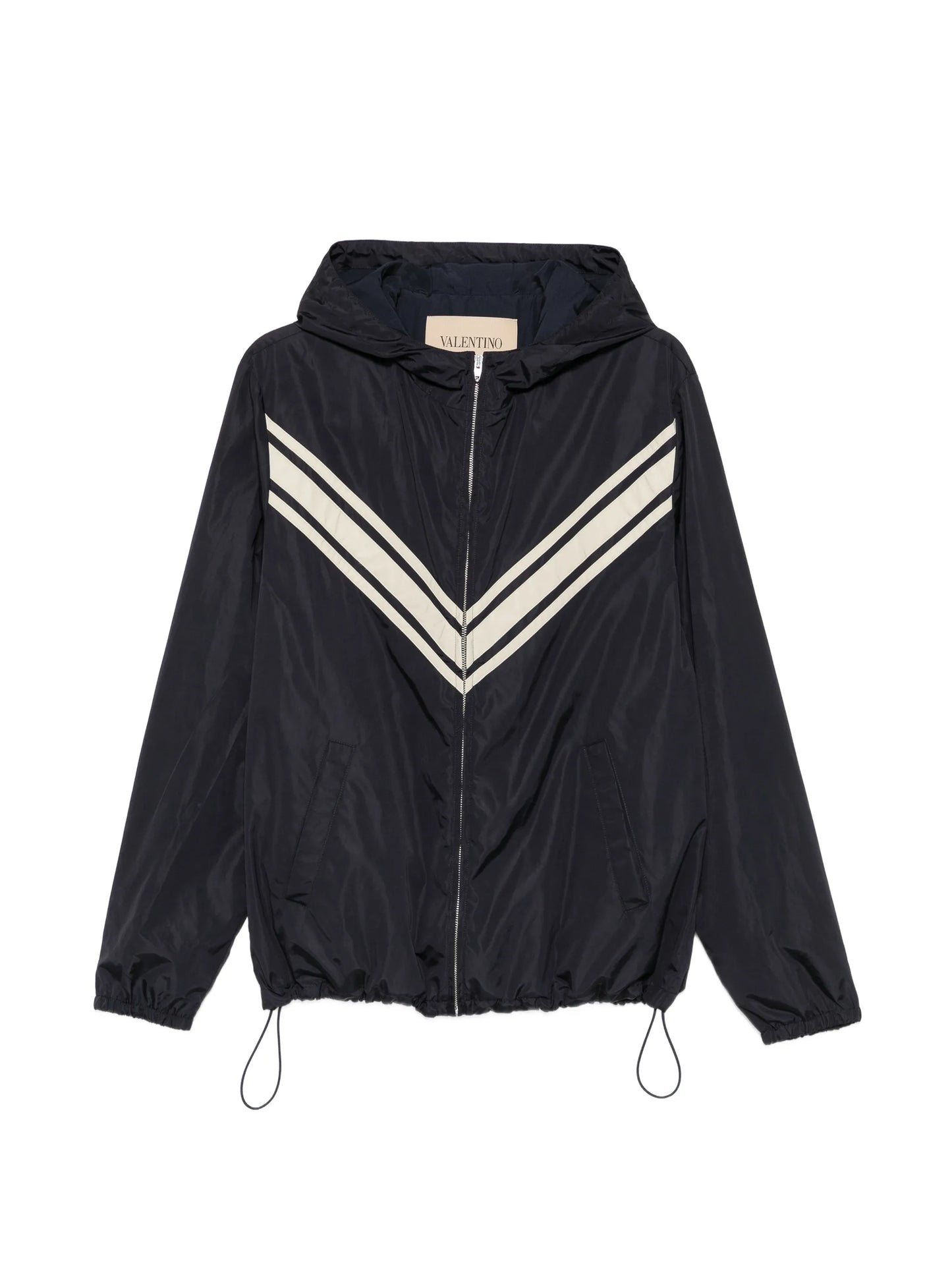 chevron-detail hooded jacket