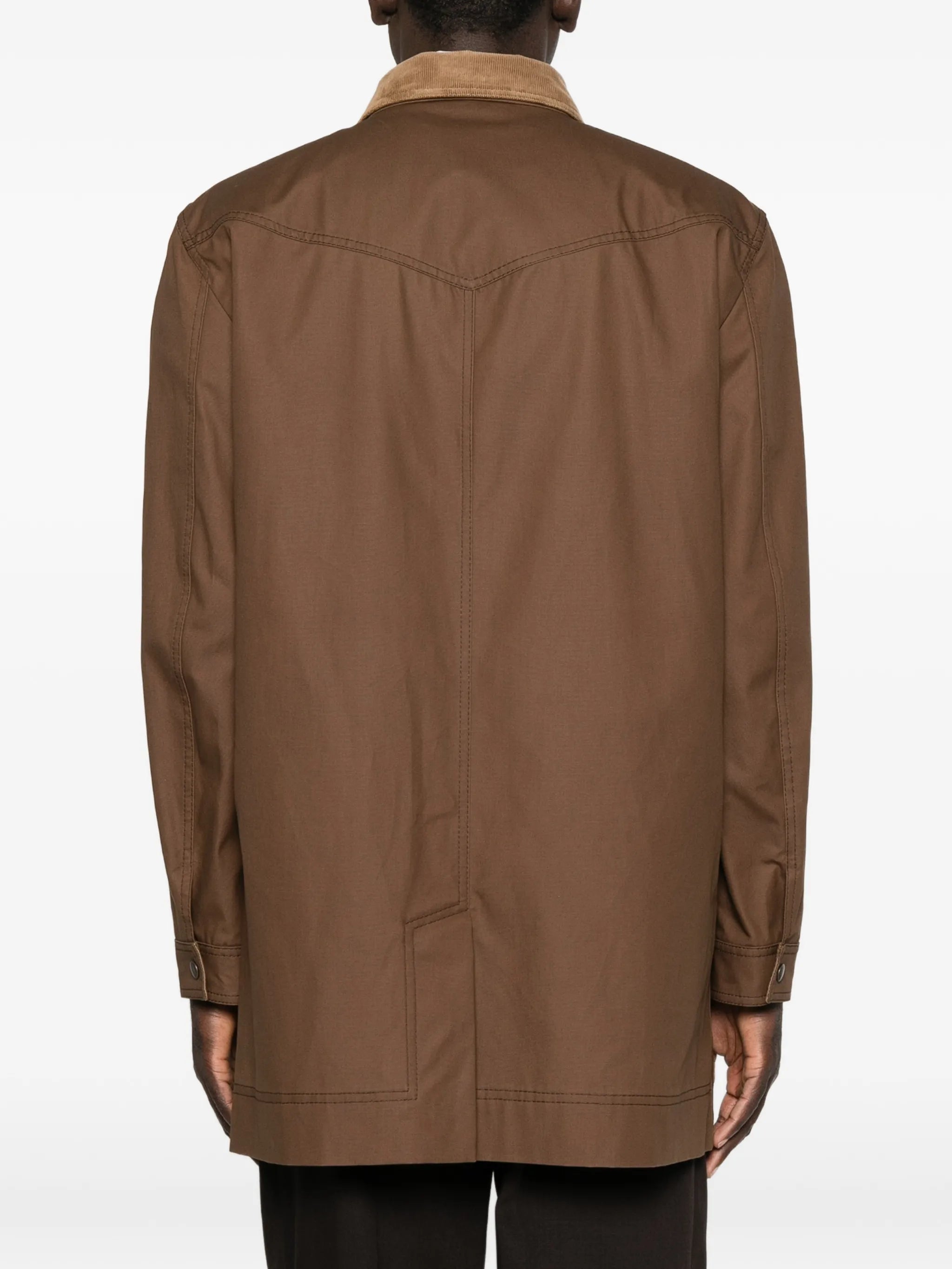 waxed cotton coat with VLogo patch