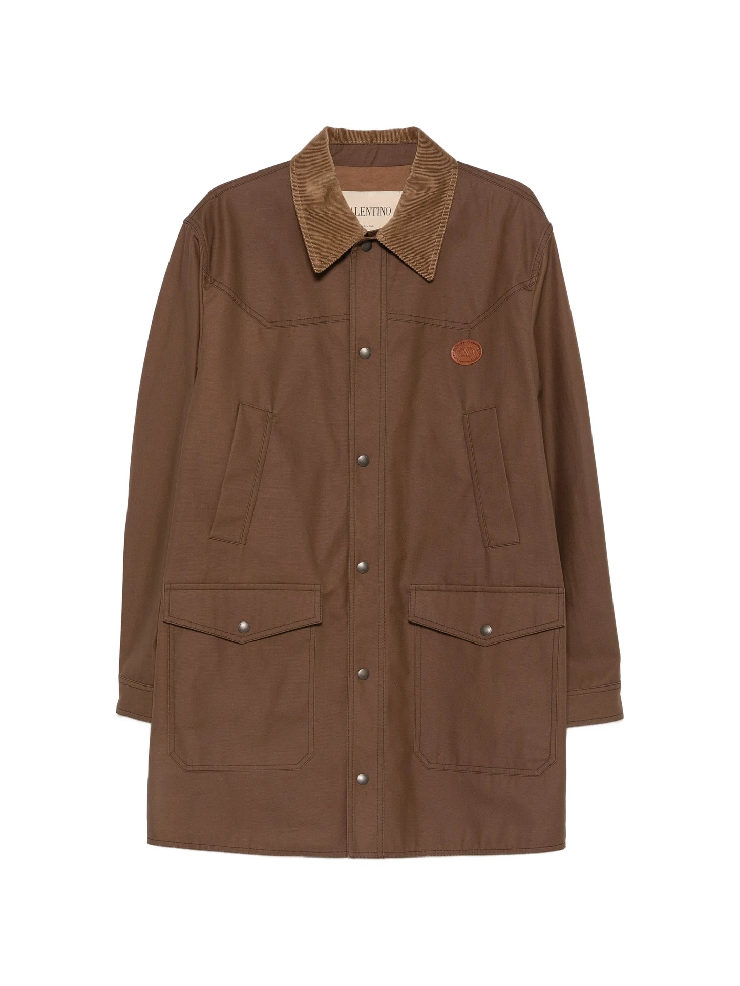 VLogo Signature waxed-canvas coat