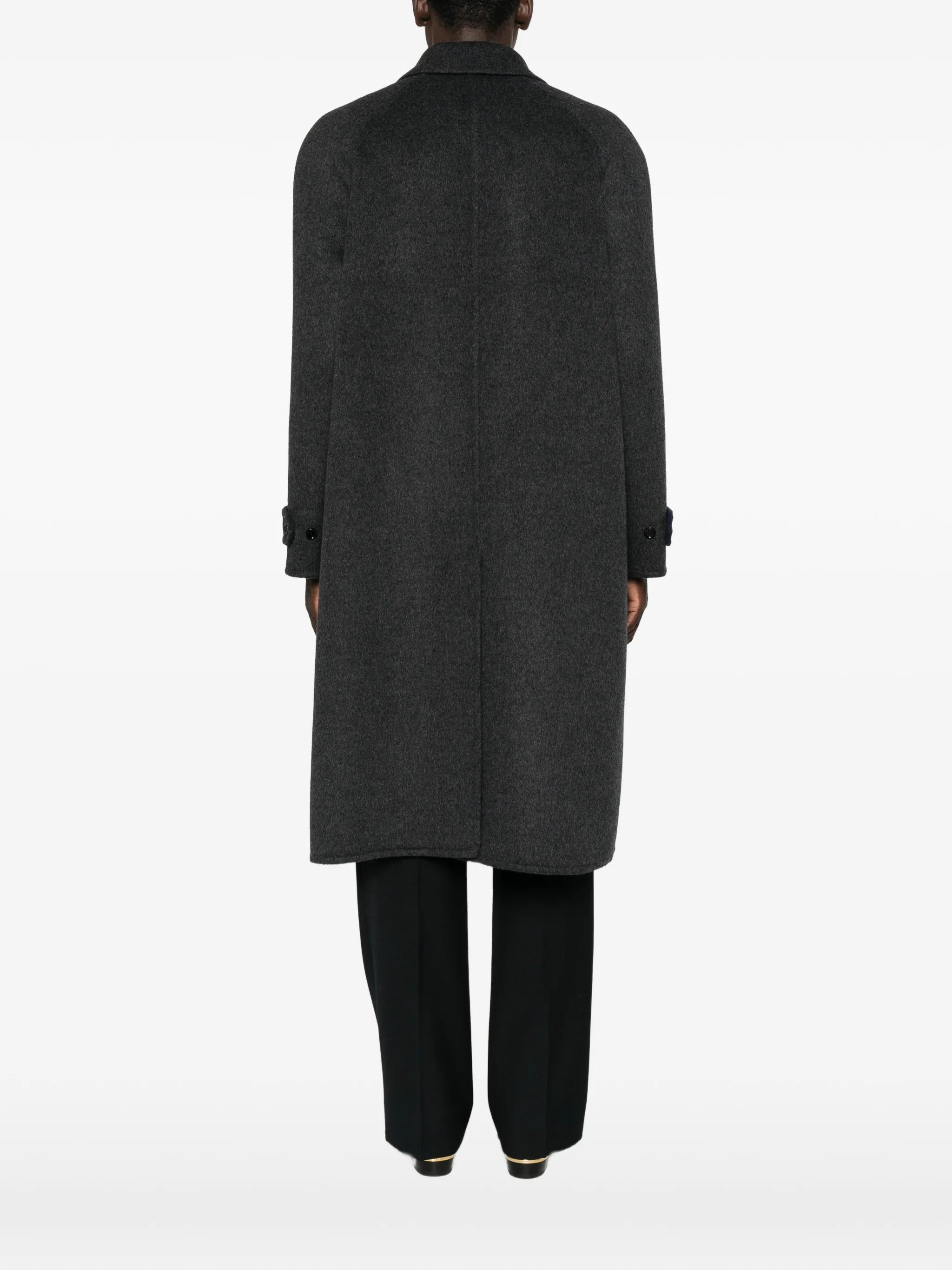 raglan-sleeve single-breasted coat
