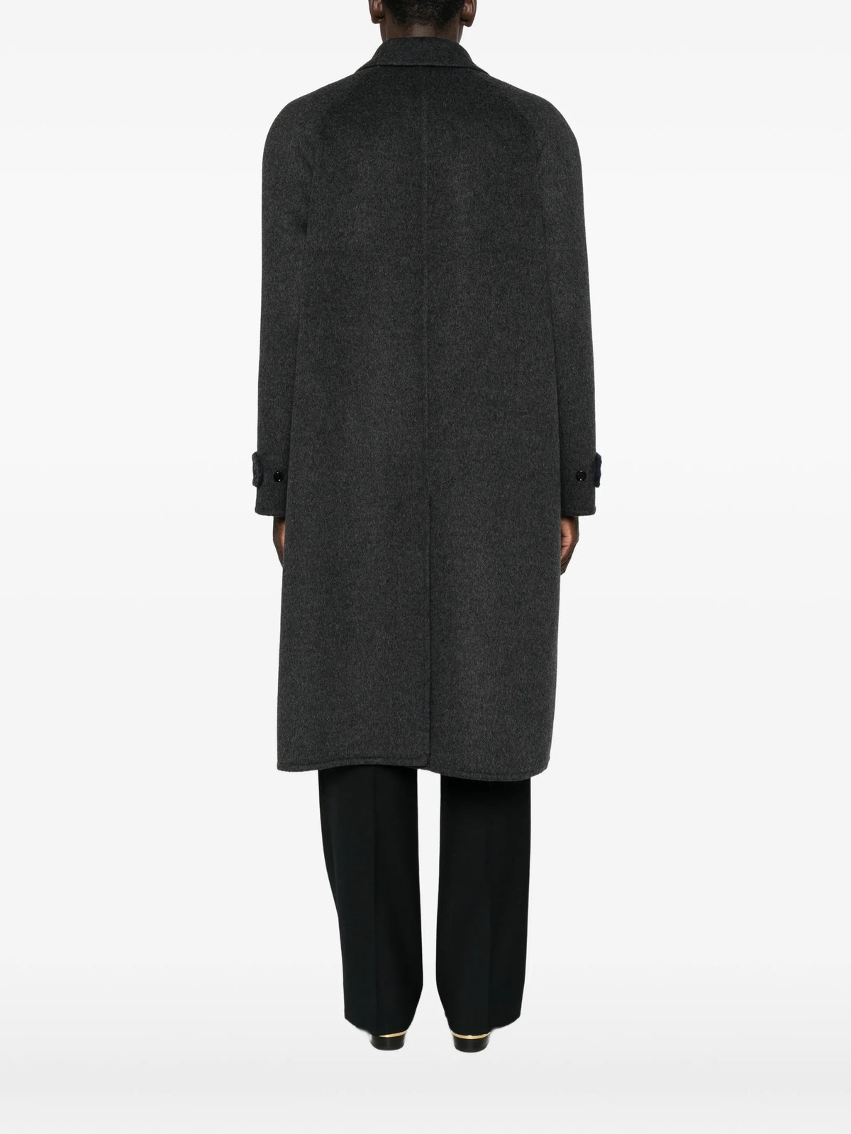 raglan-sleeve single-breasted coat