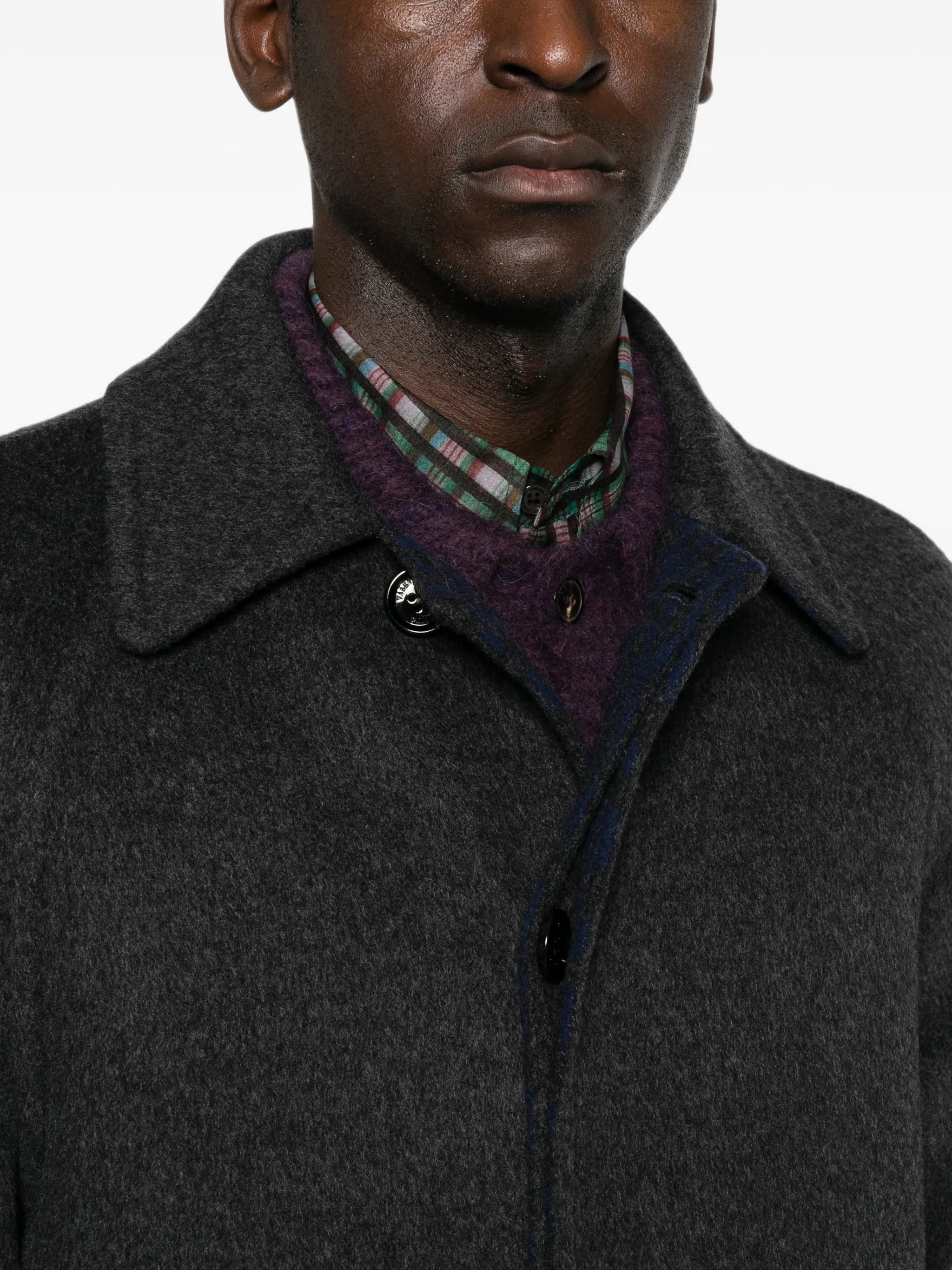 raglan-sleeve single-breasted coat