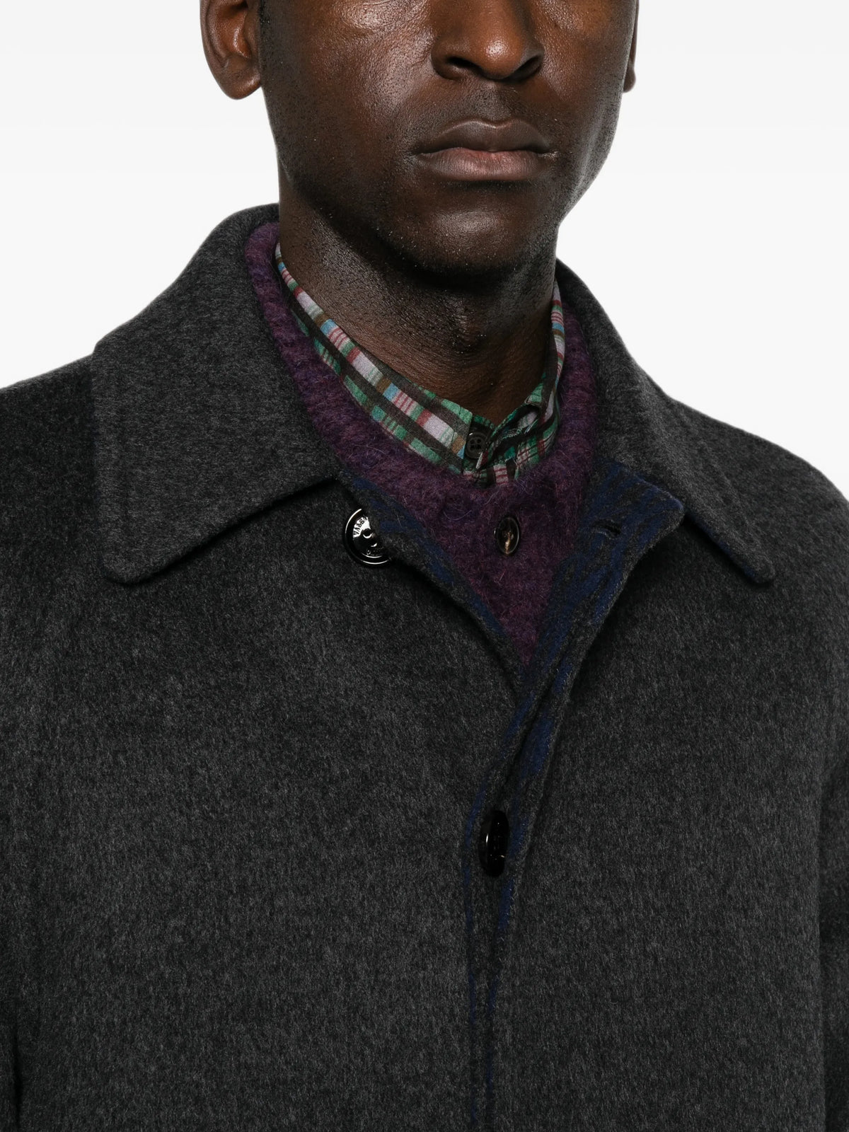 raglan-sleeve single-breasted coat