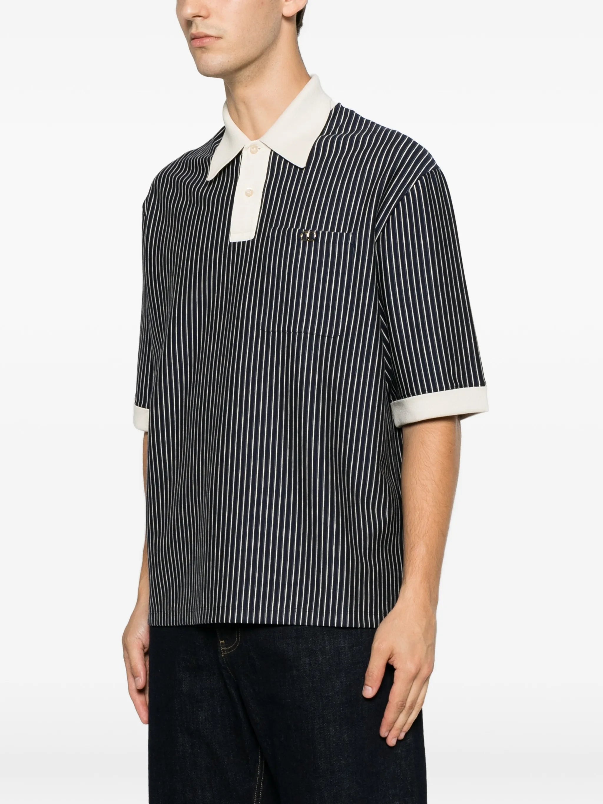 VLogo Signature striped-pattern polo shirt