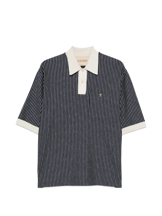 VLogo Signature striped-pattern polo shirt