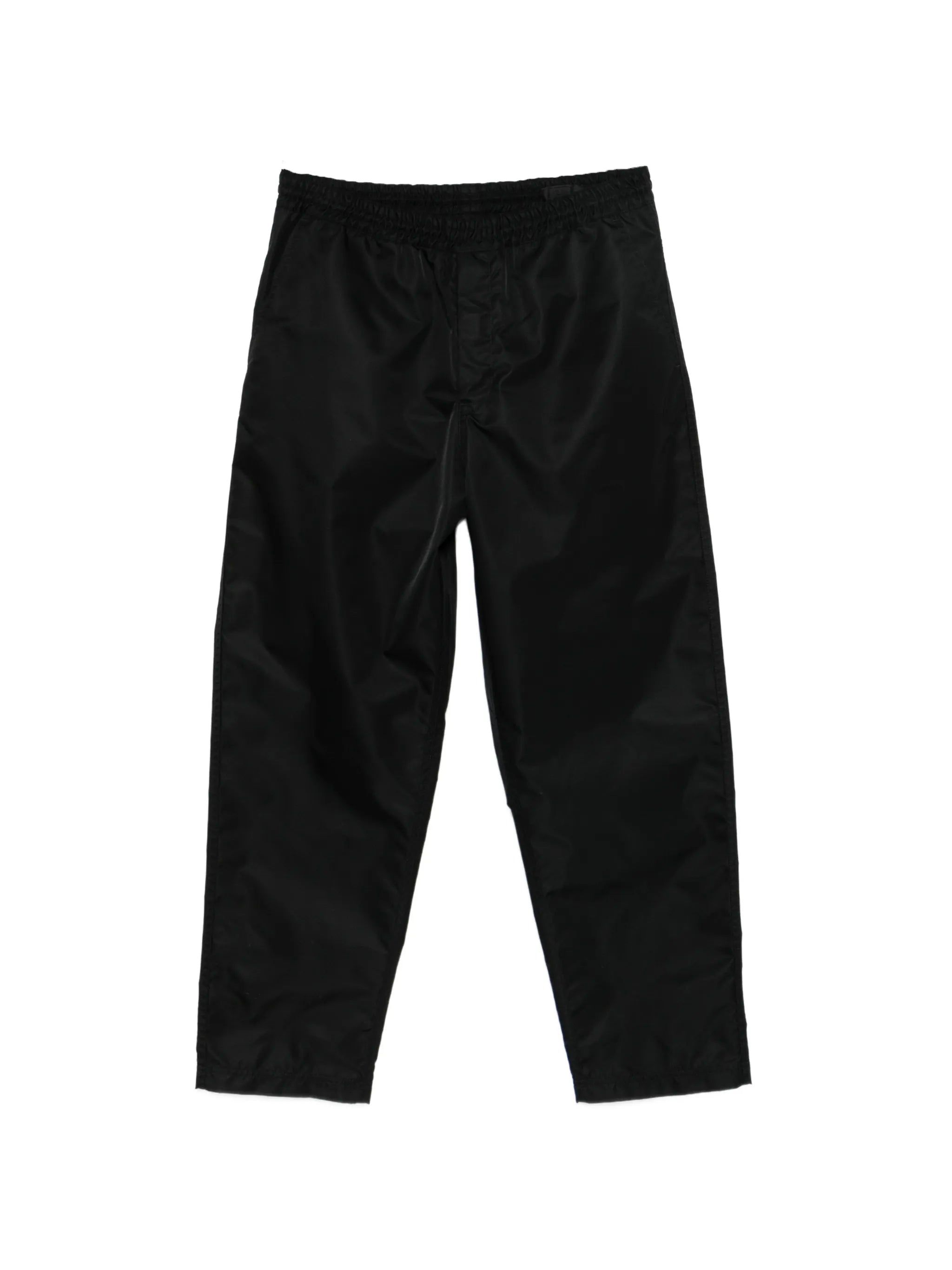 elasticated-waistband straight-leg trousers