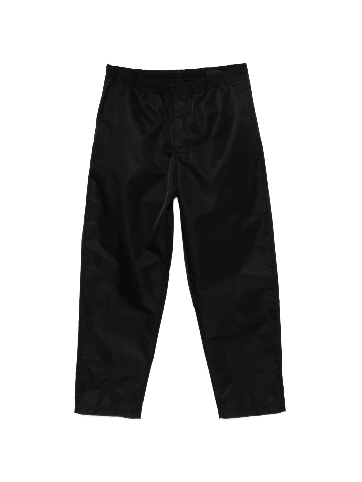 elasticated-waistband straight-leg trousers