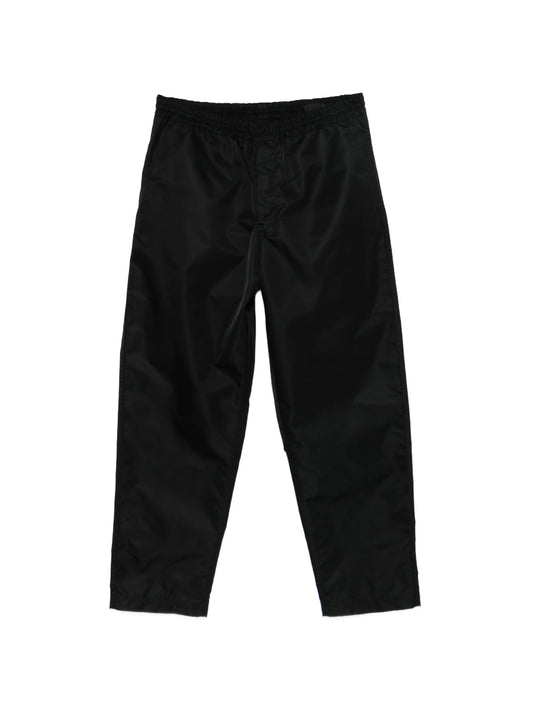 elasticated-waistband straight-leg trousers