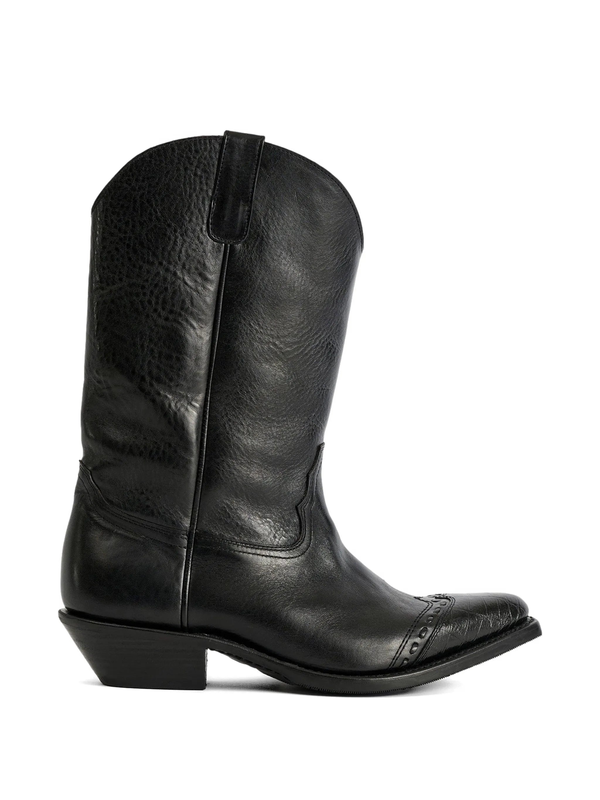 Consultant pointed-toe leather boots
