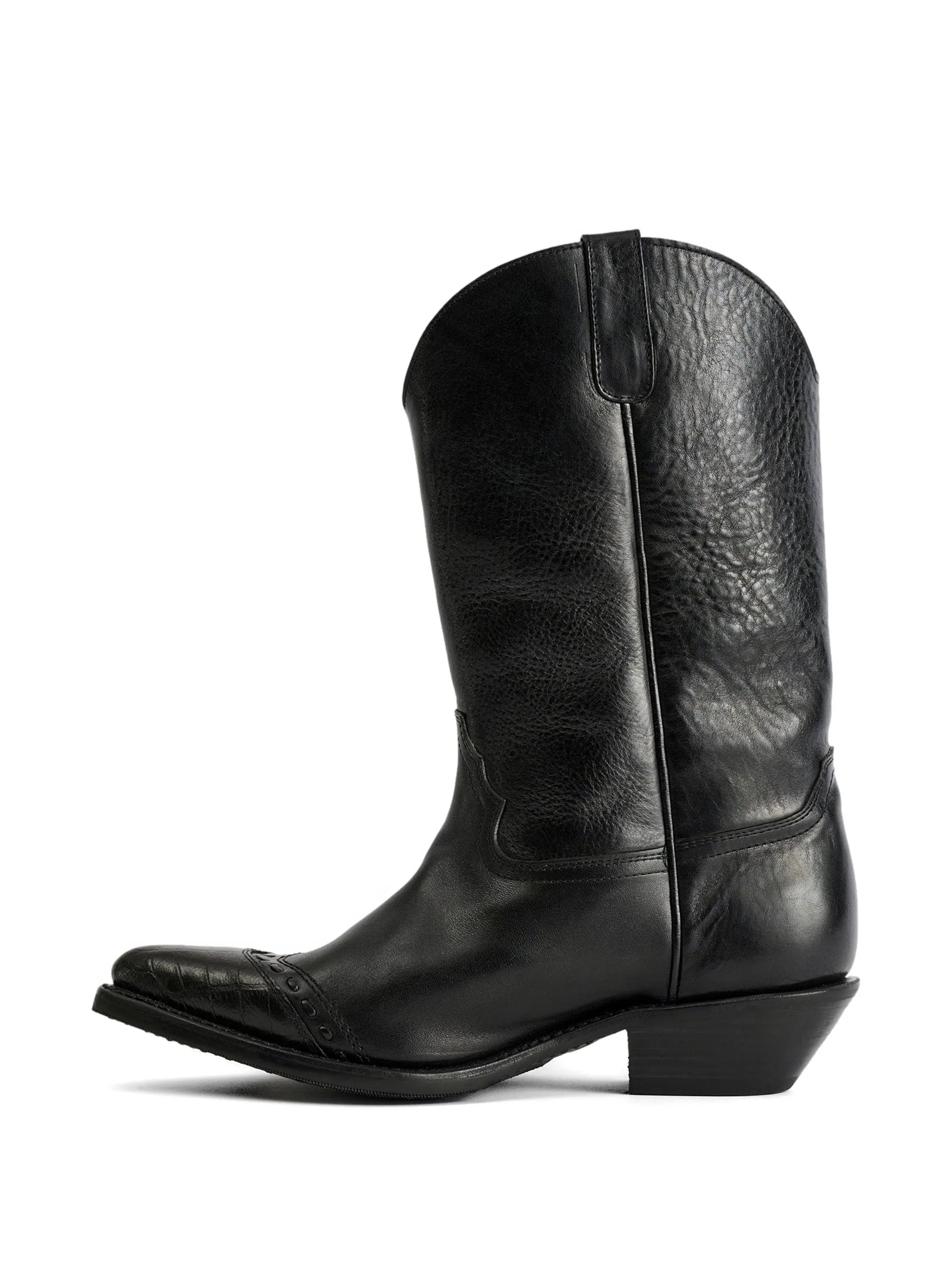 Consultant pointed-toe leather boots