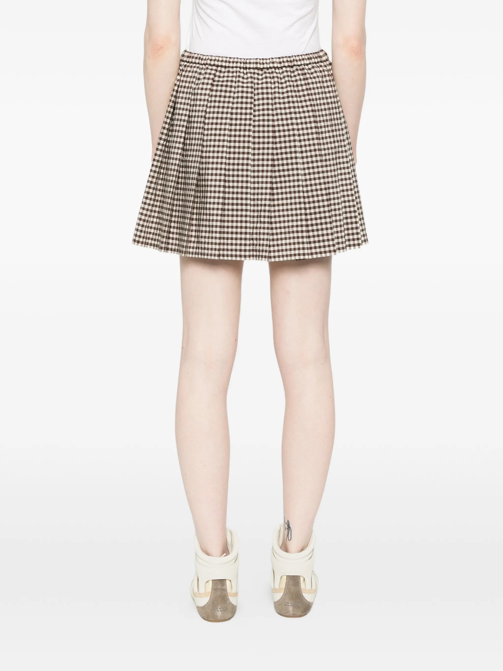 checked pleated mini skirt