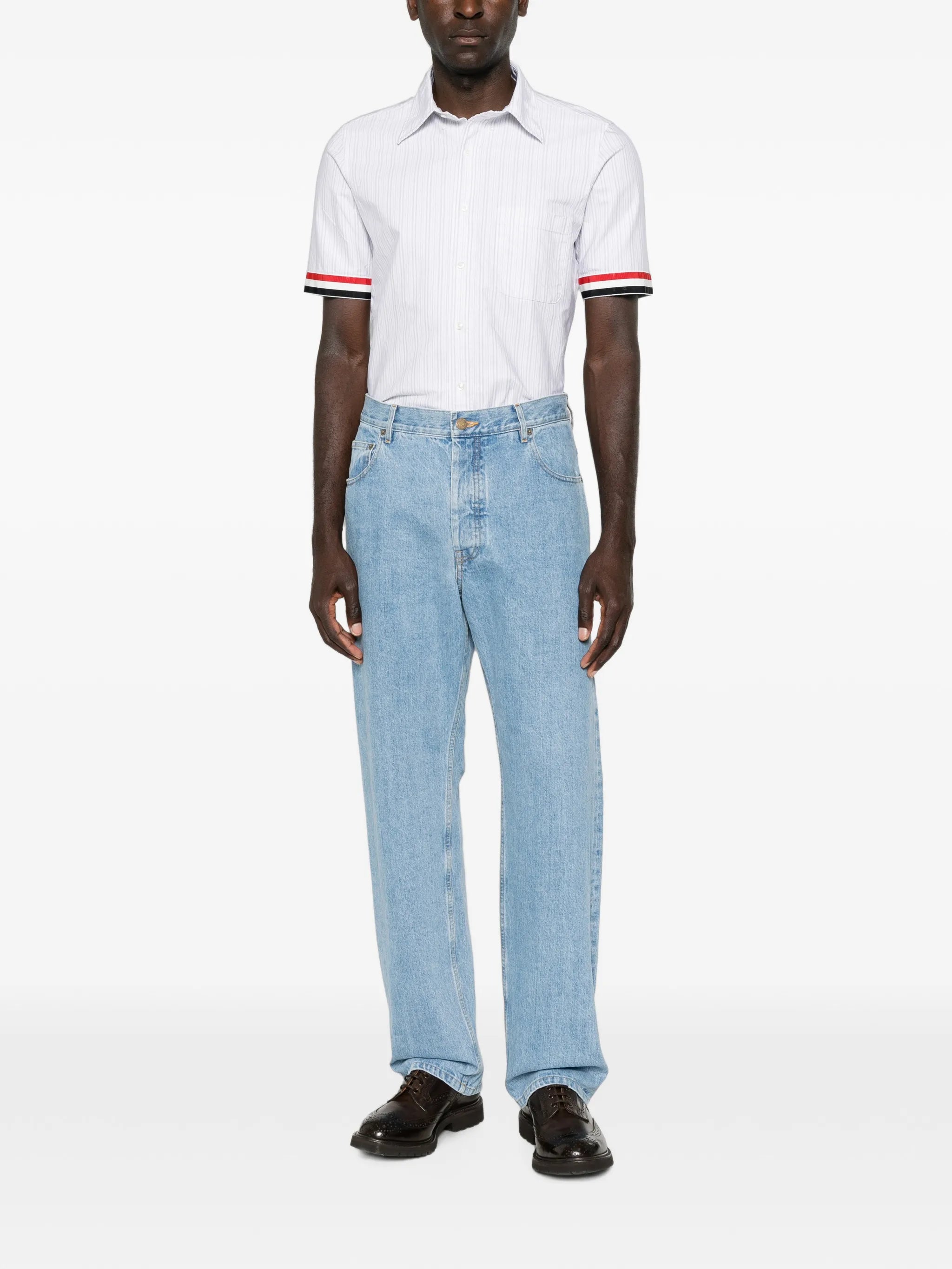 striped short-sleeve shirt