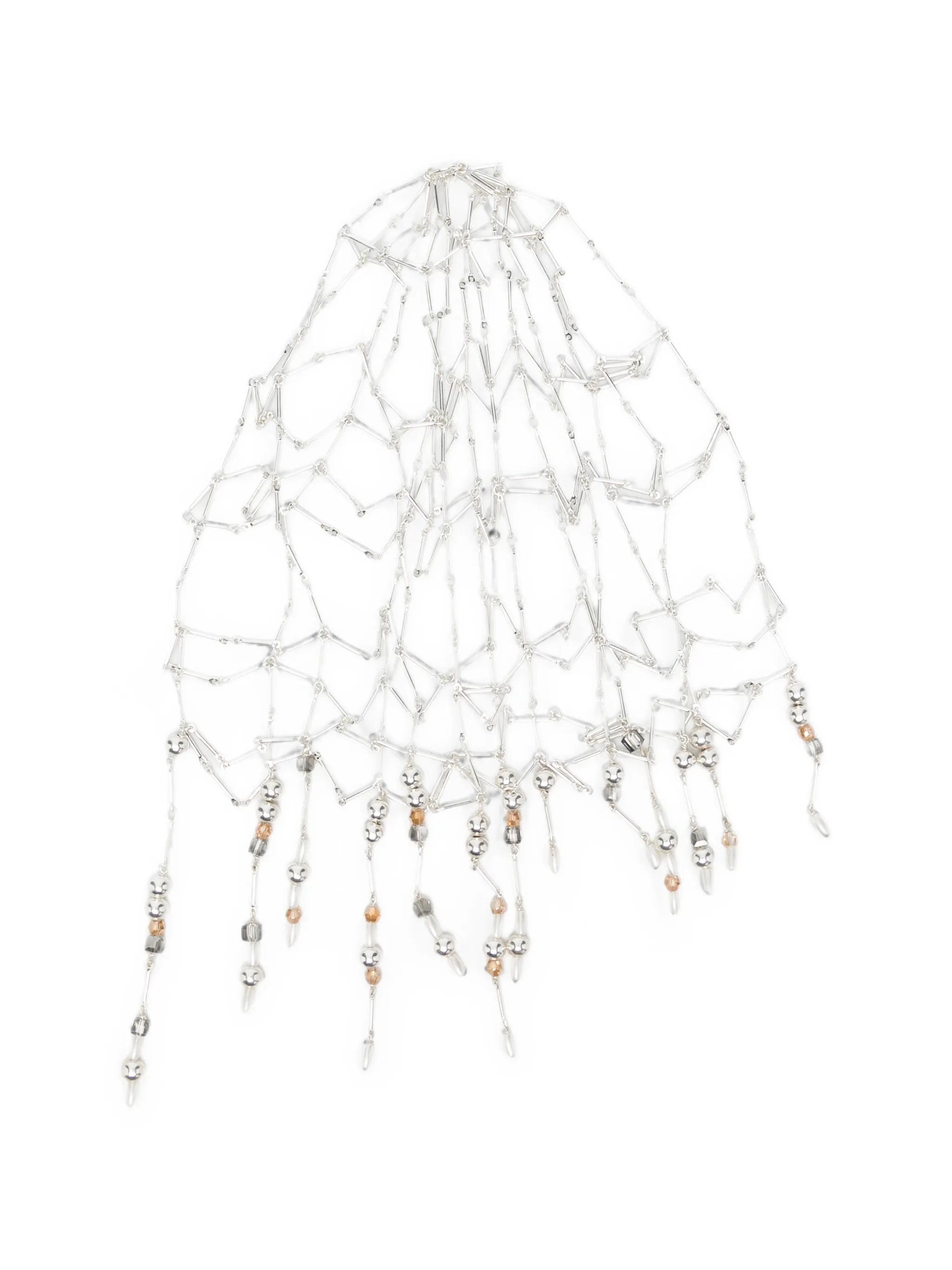 beanie hat with pearl fringes