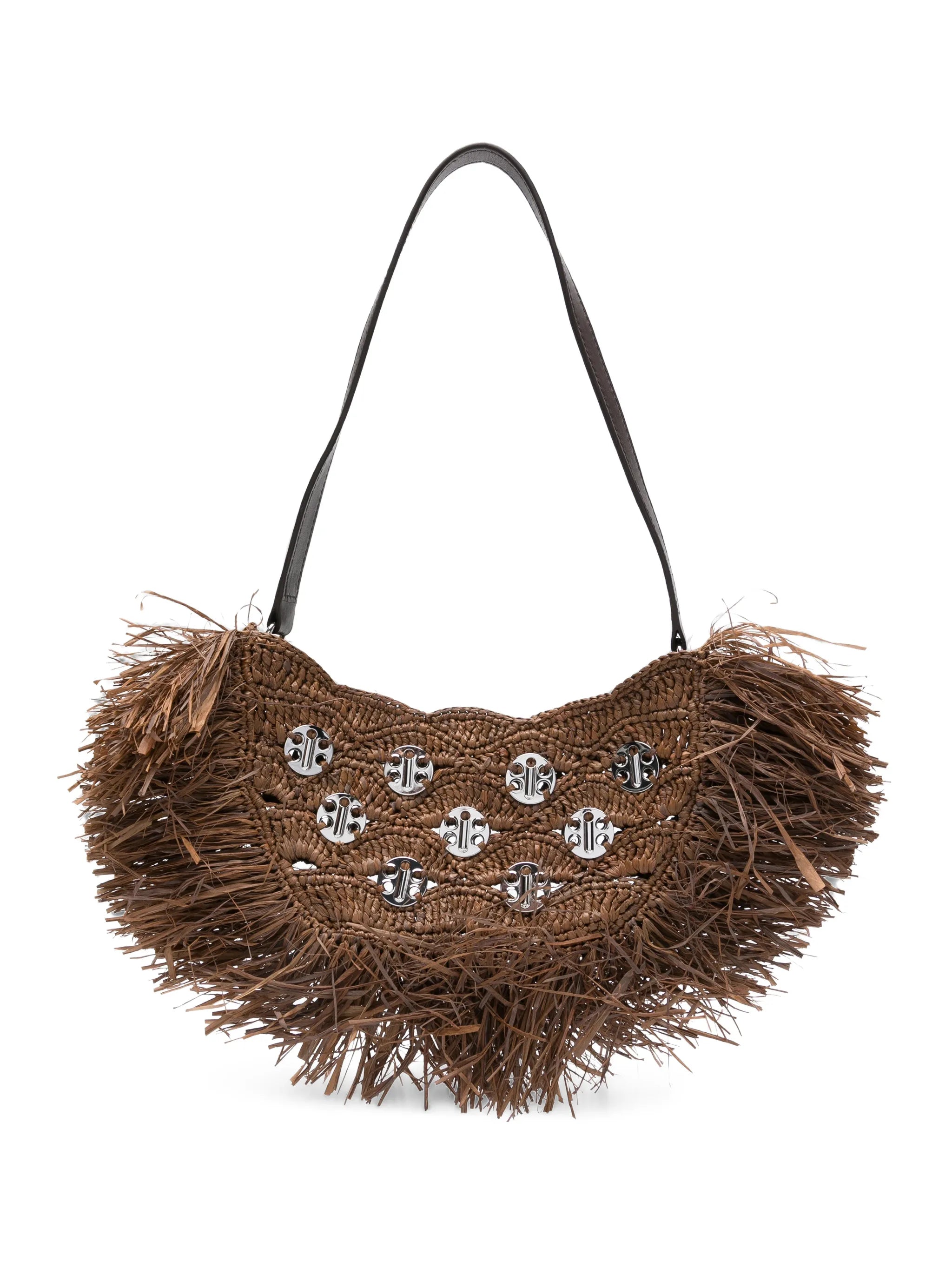 Crescent Moon fringed shoulder bag