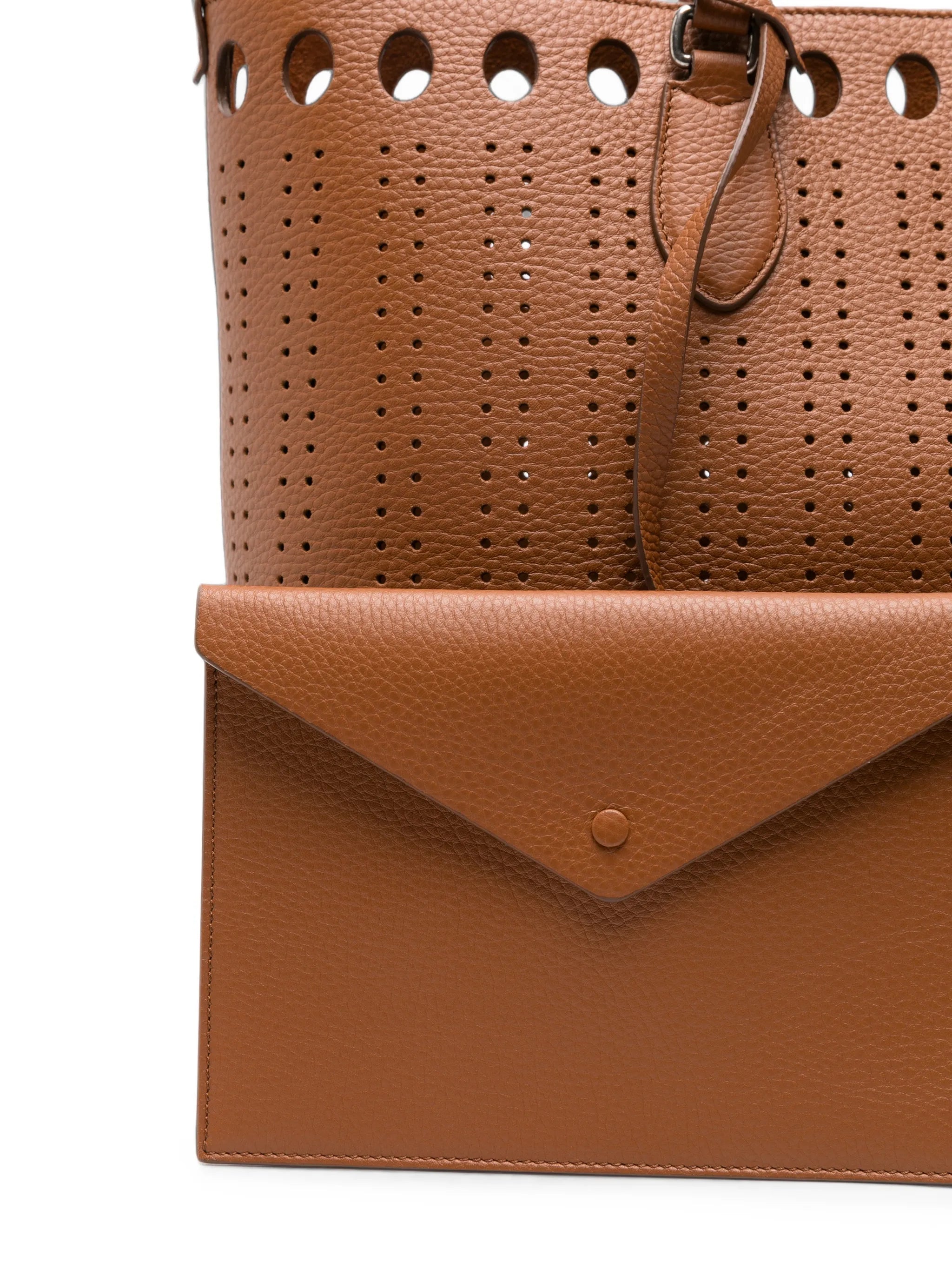 VLogo Signature perforated leather tote bag