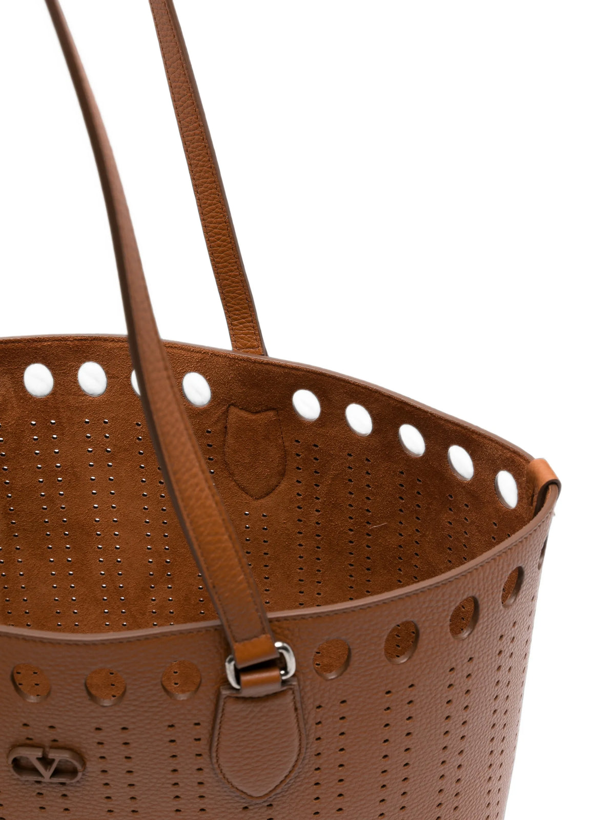 VLogo Signature perforated leather tote bag