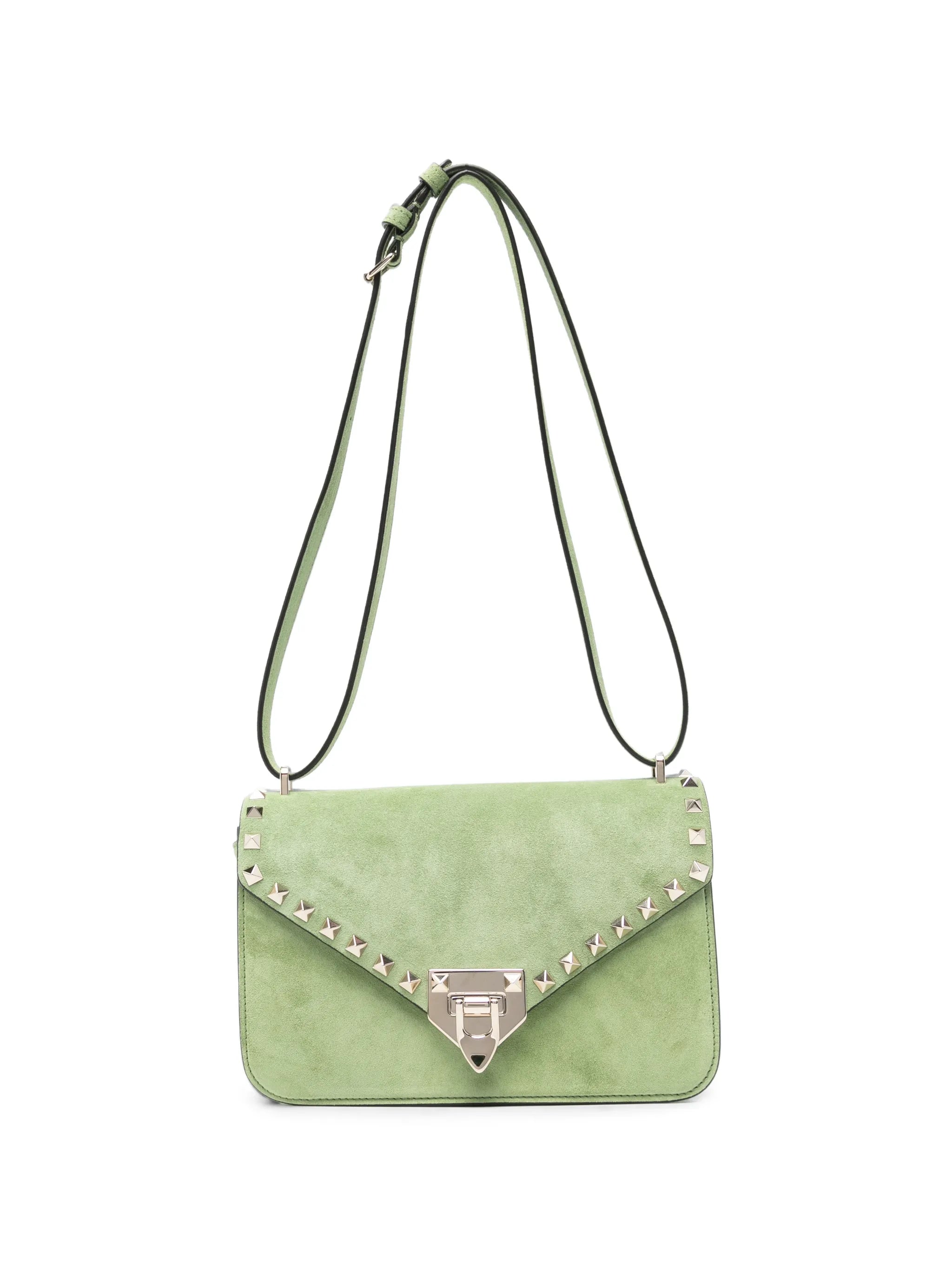 Rockstud leather shoulder bag