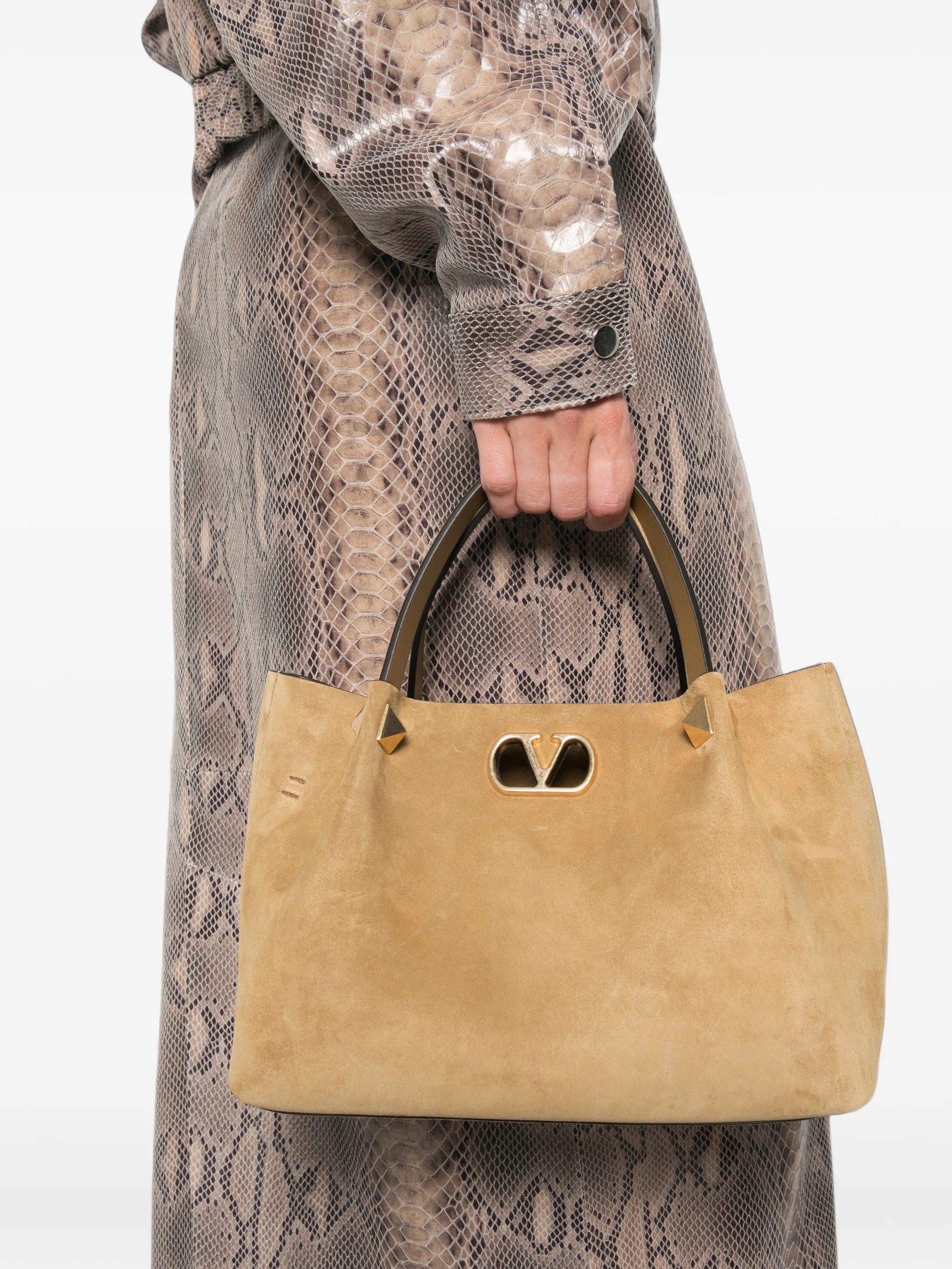 VLogo Signature suede tote bag