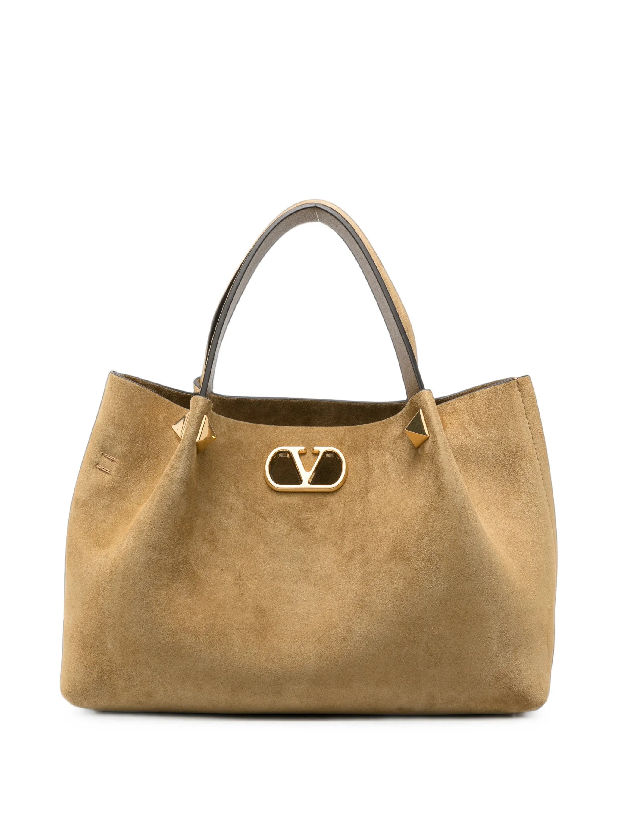 VLogo Signature suede tote bag