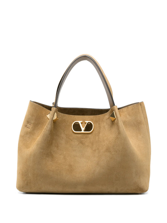VLogo Signature suede tote bag
