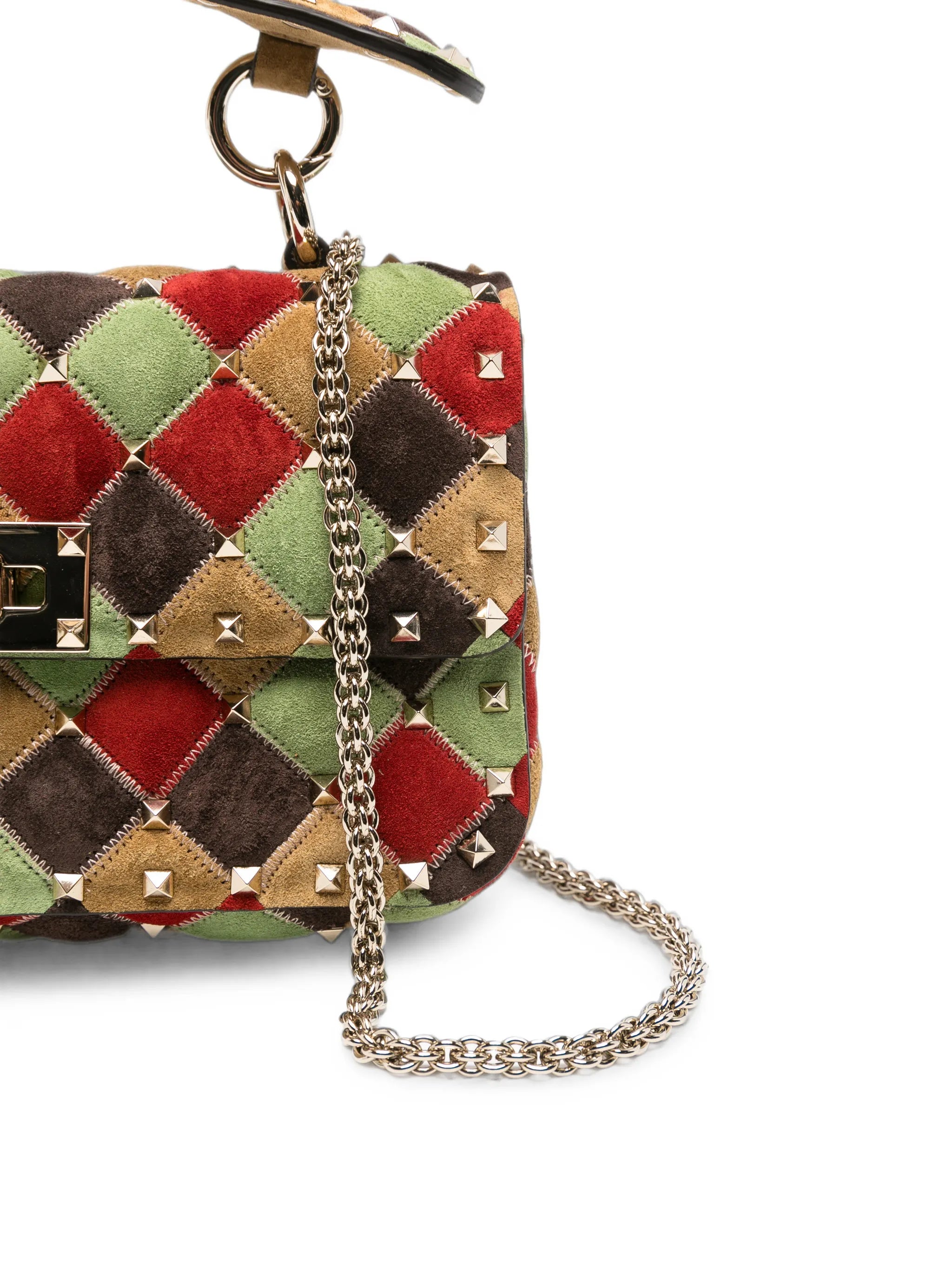 Rockstud Spike patchwork tote bag