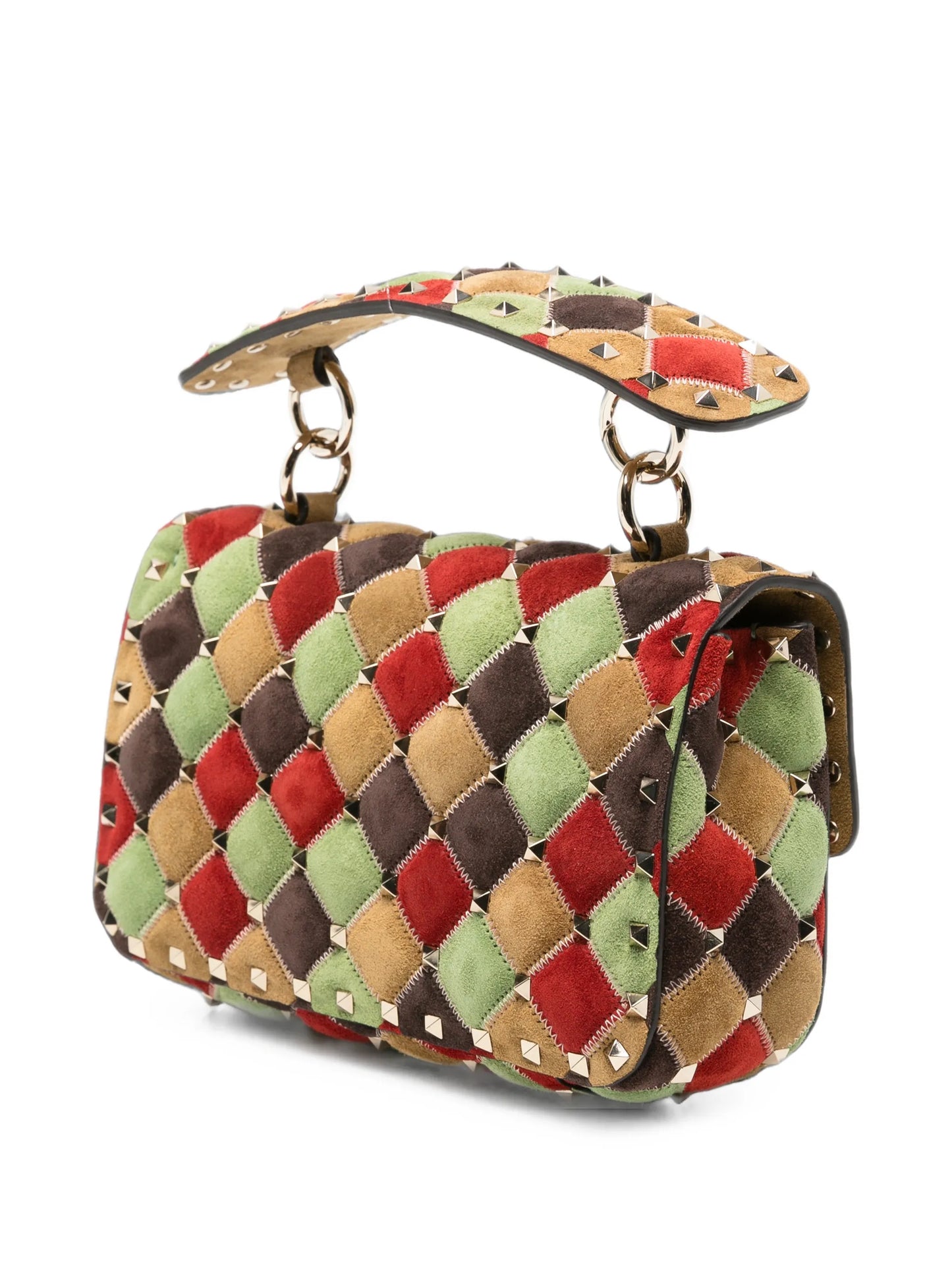 Rockstud Spike patchwork tote bag
